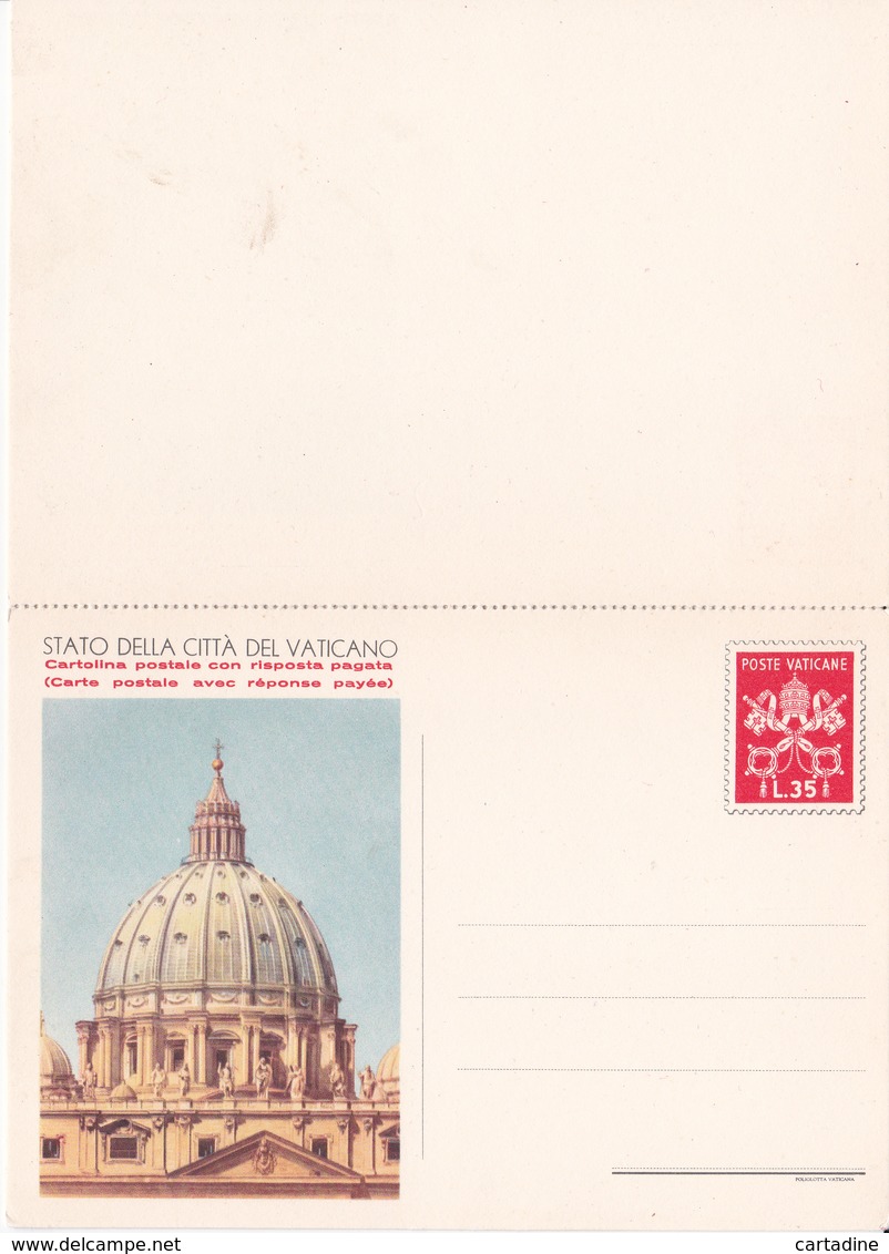 Entier Postal Stationery  - Vatican - Stato Della Città Del Vaticano - Double Avec Réponse Payée - L.35 - Entiers Postaux