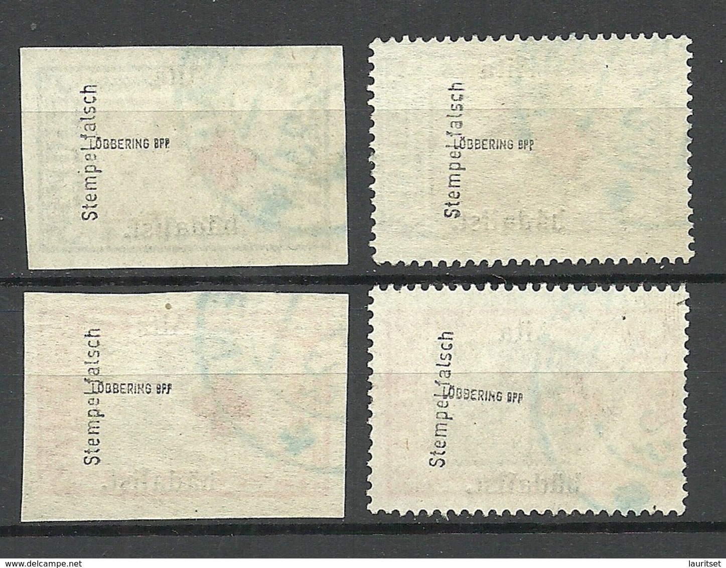 ESTLAND Estonia 1923 Michel 46 - 47 A + B FAKE Keeni Cancels. All 4 Stamps + Overprints Are Genuine! - Estonie