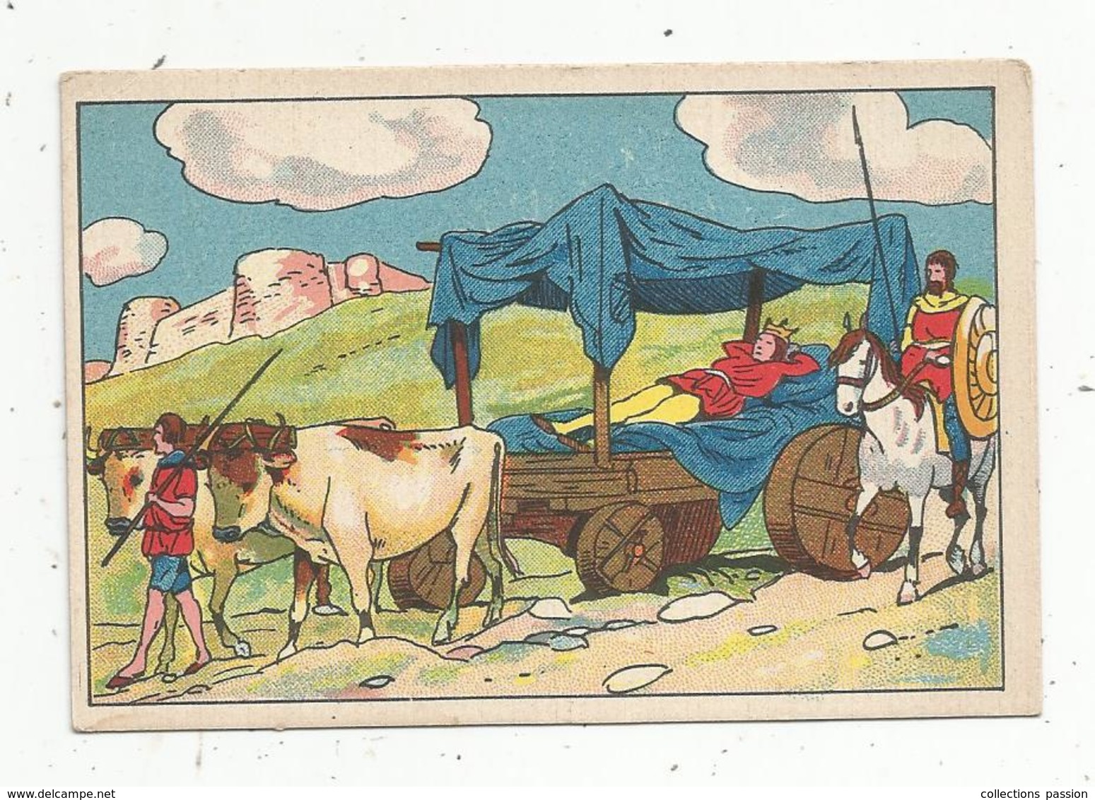 Chromo , Moyen De Transport, CHARIOT MEROVINGIEN ,attelage , 2 Scans - Autres & Non Classés