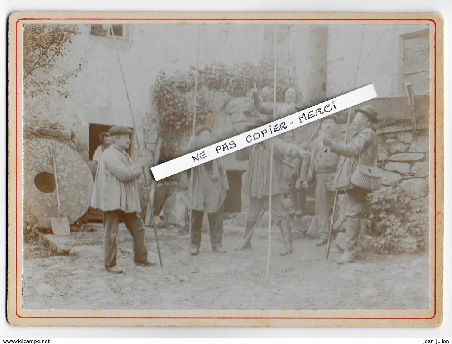 34 - FRONTIGNAN - LA SALVETAT - Photo Sur Carton épais 13,5 X 18,5cm - 1905 - Départ Pour Pêche Au Saut De VESOLES - Lieux