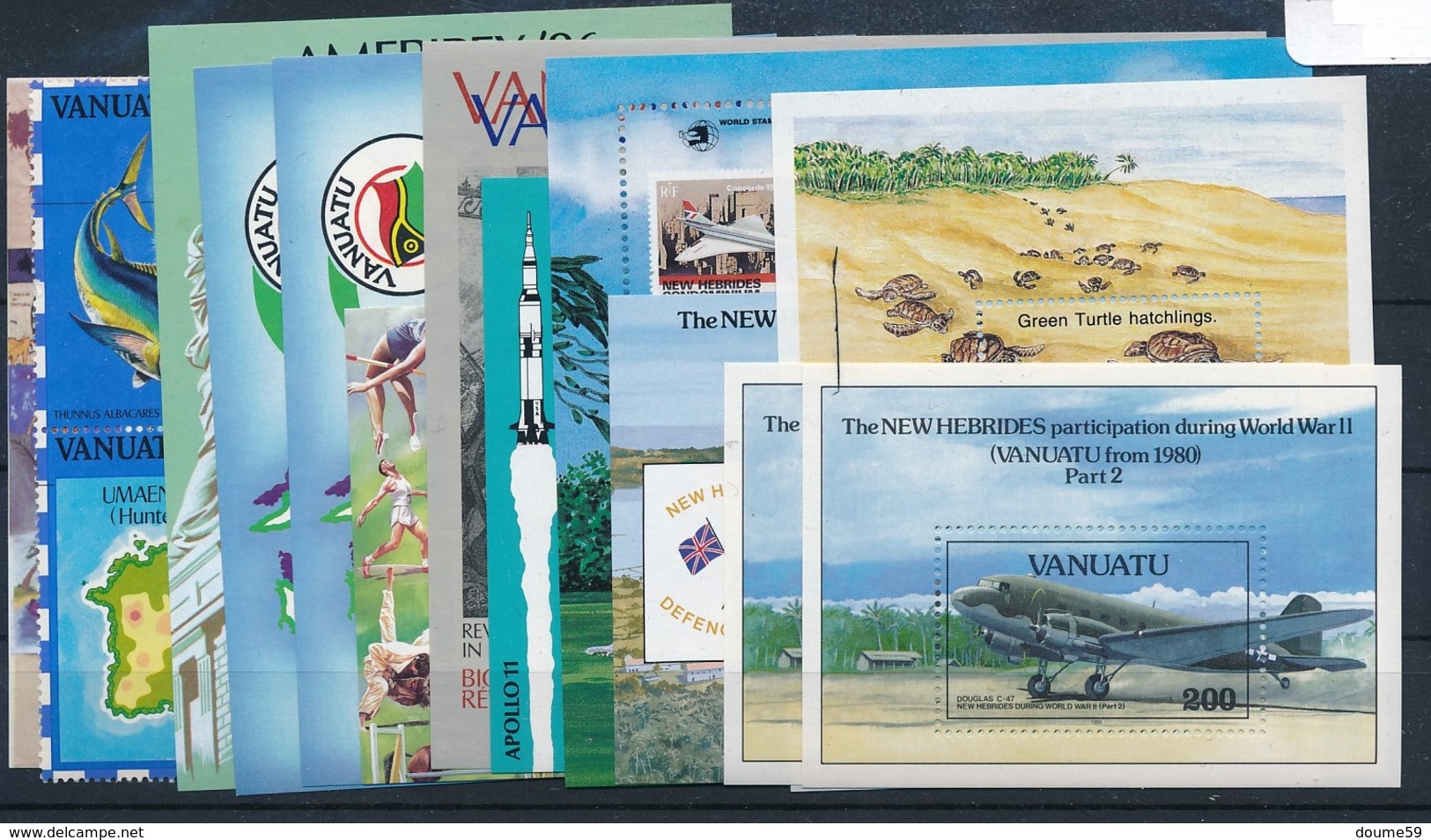 CK-325: VANUATU: Lot Avec Bloc** N°2-4(sans Le Cadre)-9-10(2)-11-12-13-14-17(2)-19-20-21(2)-22(2) - Vanuatu (1980-...)