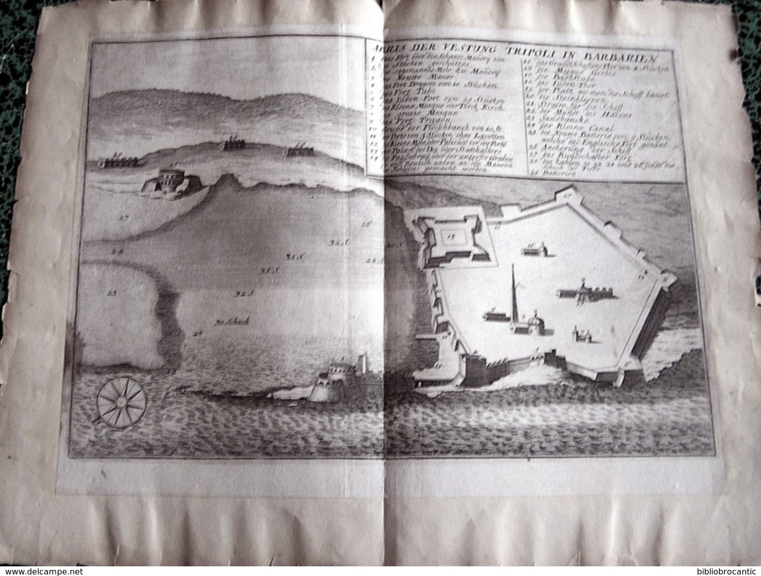 HISTORISCHE DEUSTCHE ALTE LANDCARTE - ABRIS DER VESTUNG  TRIPOLI IN BARBARIEN (1691) - Autres & Non Classés