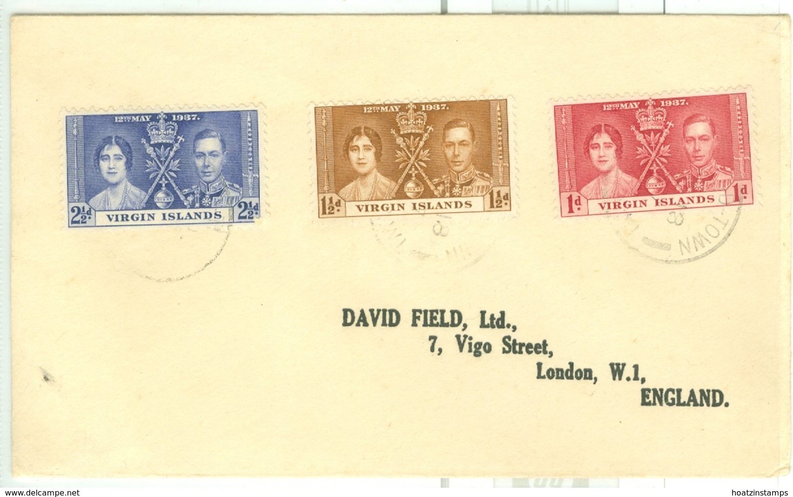 British Virgin Is: 1937   Coronation   COVER - British Virgin Islands