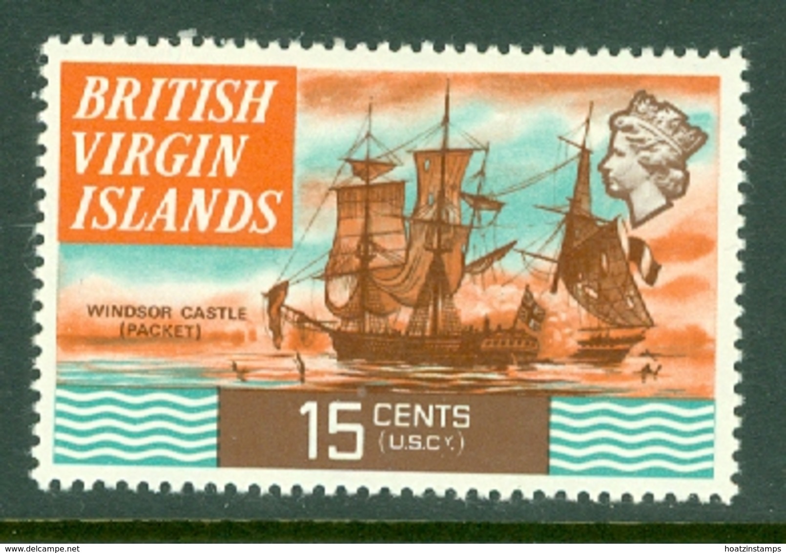 British Virgin Is: 1970/74   QE II - Ships  SG250   15c   MH - British Virgin Islands