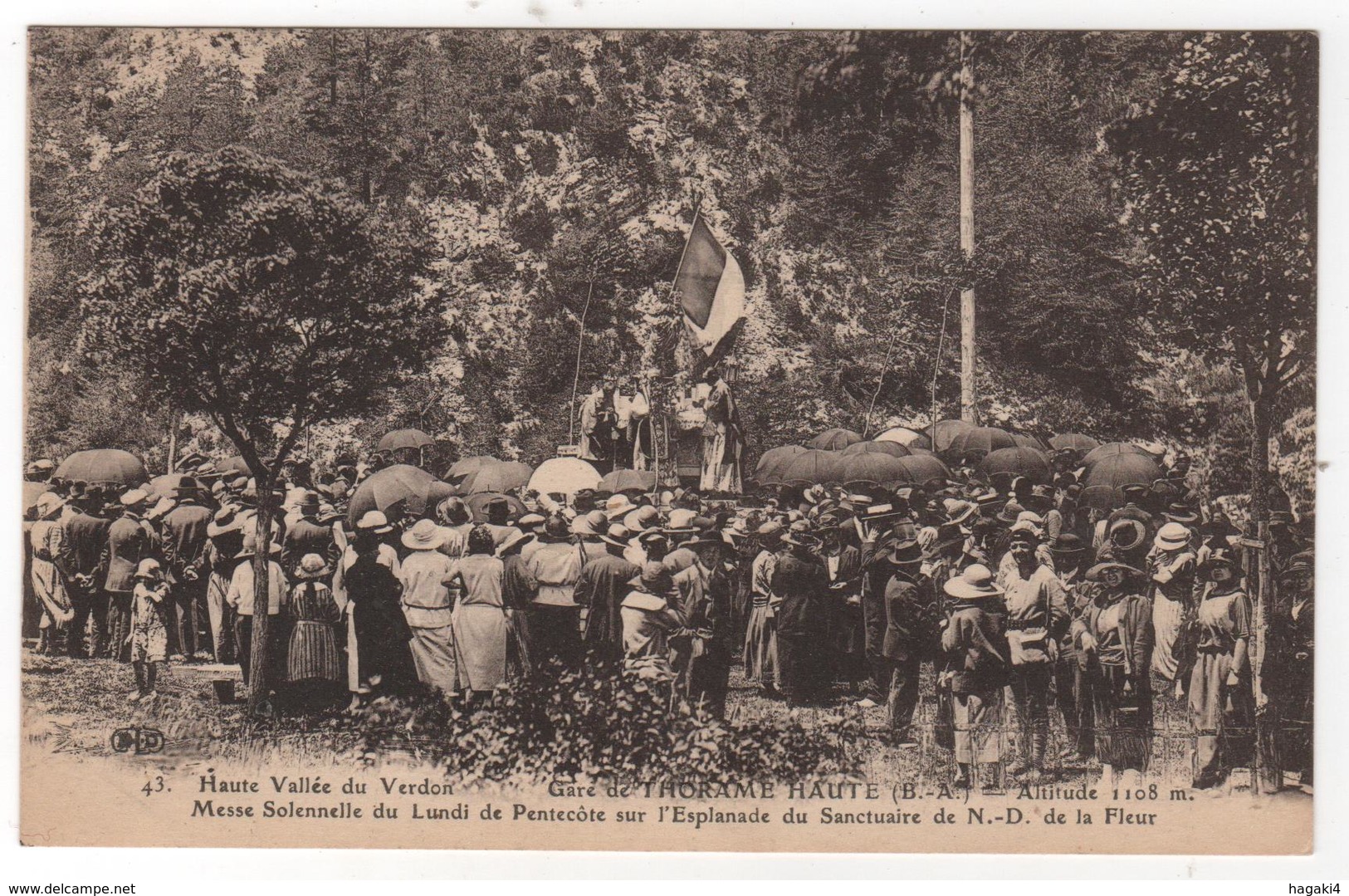 CPA 04 : 43 - Gare De THORAME-HAUTE (B.-A.) - Messe De Pentecôte De Notre-Dame De La Fleur (vue Dos) - Otros & Sin Clasificación