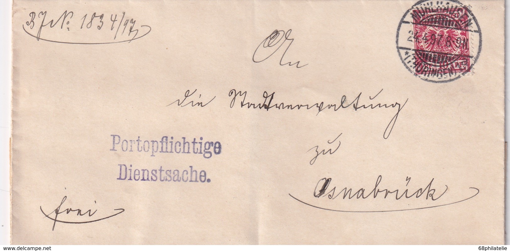 ALLEMAGNE 1897 LETTRE DE MÜHLHAUSEN - Lettres & Documents