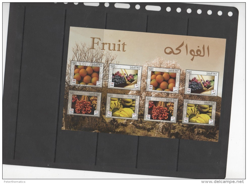 PALESTINE ,2012 ,MNH,FRUITS,DATES, ORANGES, ETC , SHEETLET, NICE - Fruits