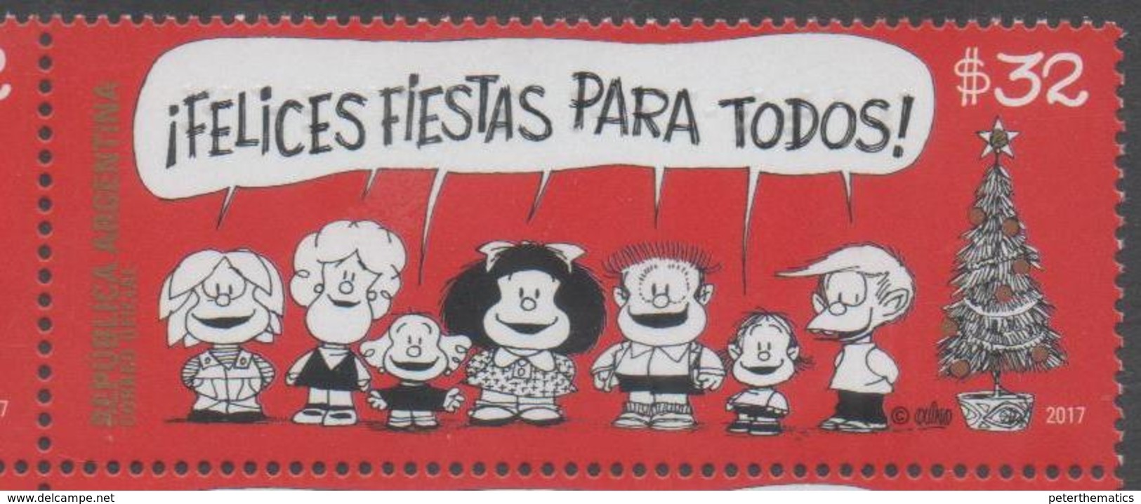 ARGENTINA, 2017, MNH, CHRISTMAS, CHILDREN'S COMICS, MAFALDA, 1v - Christmas