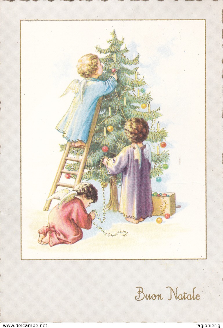 AUGURI FESTE - Buon Natale - Merry Christmas - Feliz Navidad - Joyeux Noël - Angioletti Che Addobbano L'albero - 1962 - Altri & Non Classificati