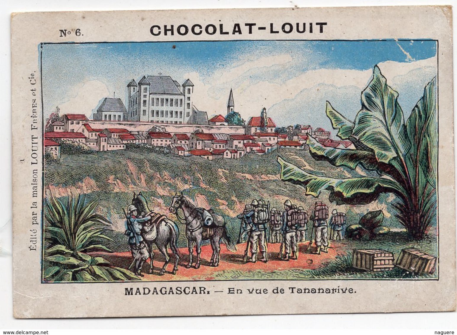 MADAGASCAR   EN VUE DE TANANARIVE CHROMO CHOCOLAT  LOUIT - Louit