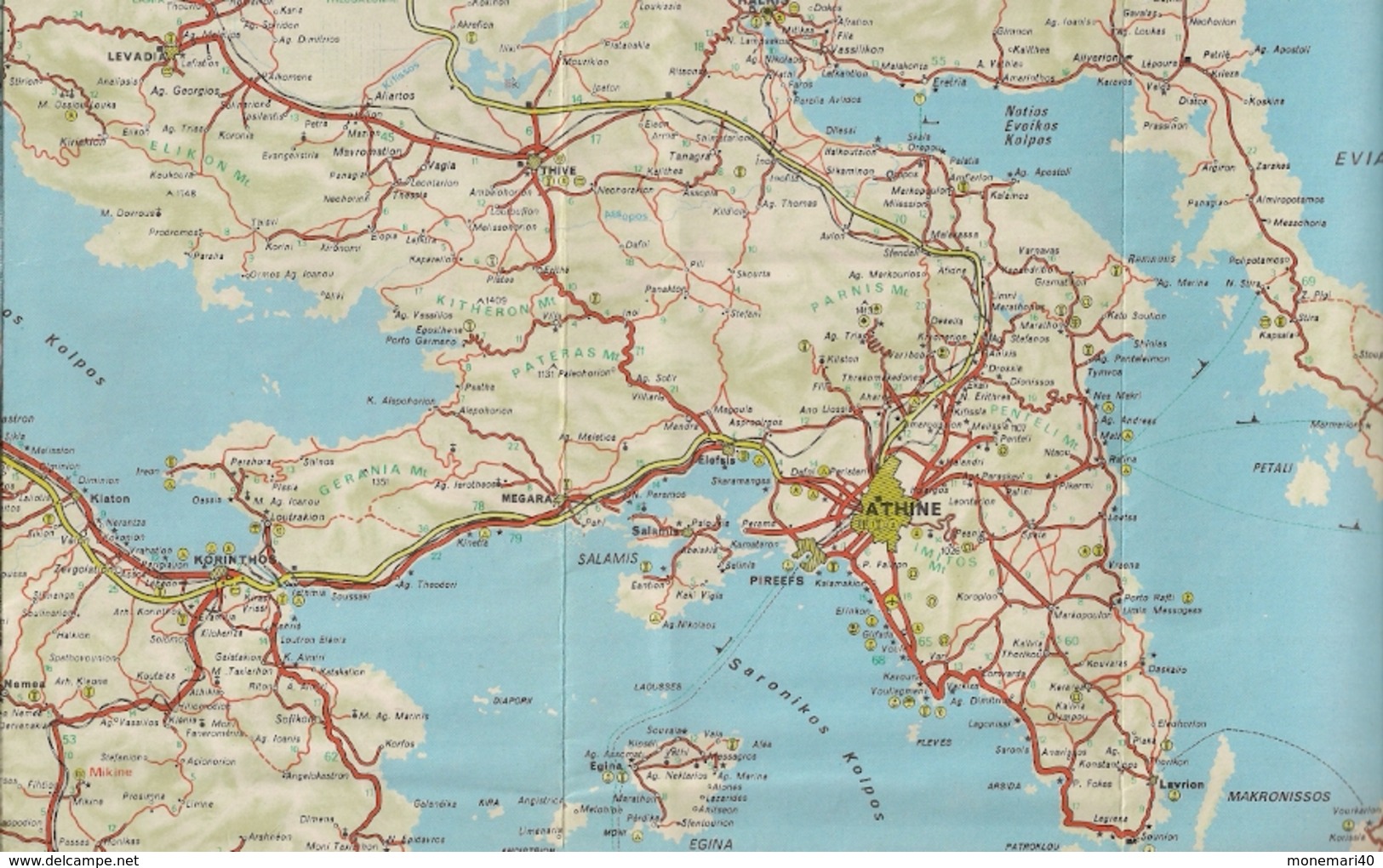 GRECE - ROUTES TOURISTIQUES (1.230.000ème) .et CARTE DES VOIES DE  COMMUNICATION (4.000.000ème)
