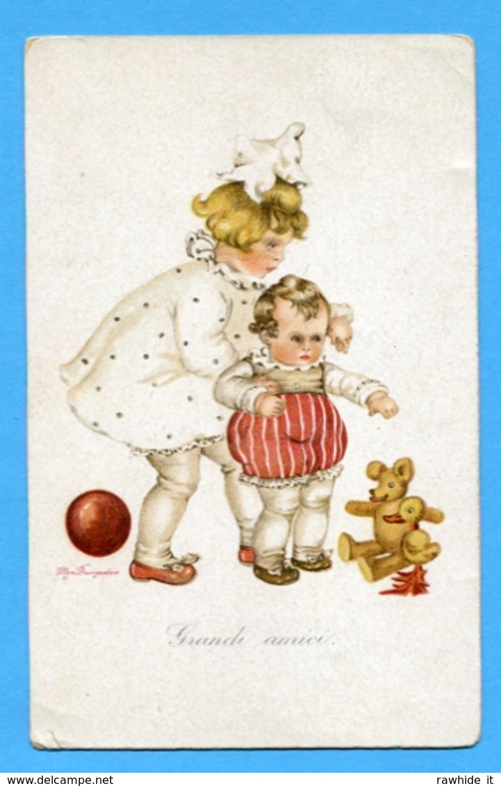 Couple Enfants Kinder Children Teddy Bear Sign.Tilly Von Baumgarten - Altri & Non Classificati