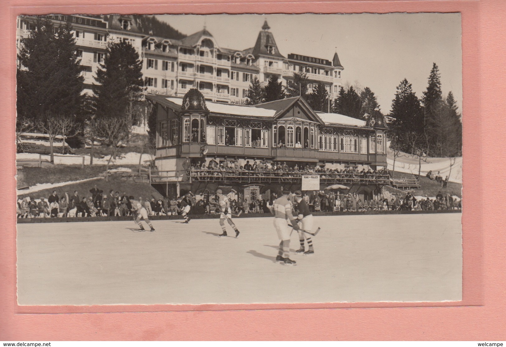 OUDE POSTKAART ZWITSERLAND  -  SCHWEIZ -   ADELBODEN - WINTERSPORT - IJSHOCKEY - ICE HOCKEY - ED. GYGER 520 - Adelboden