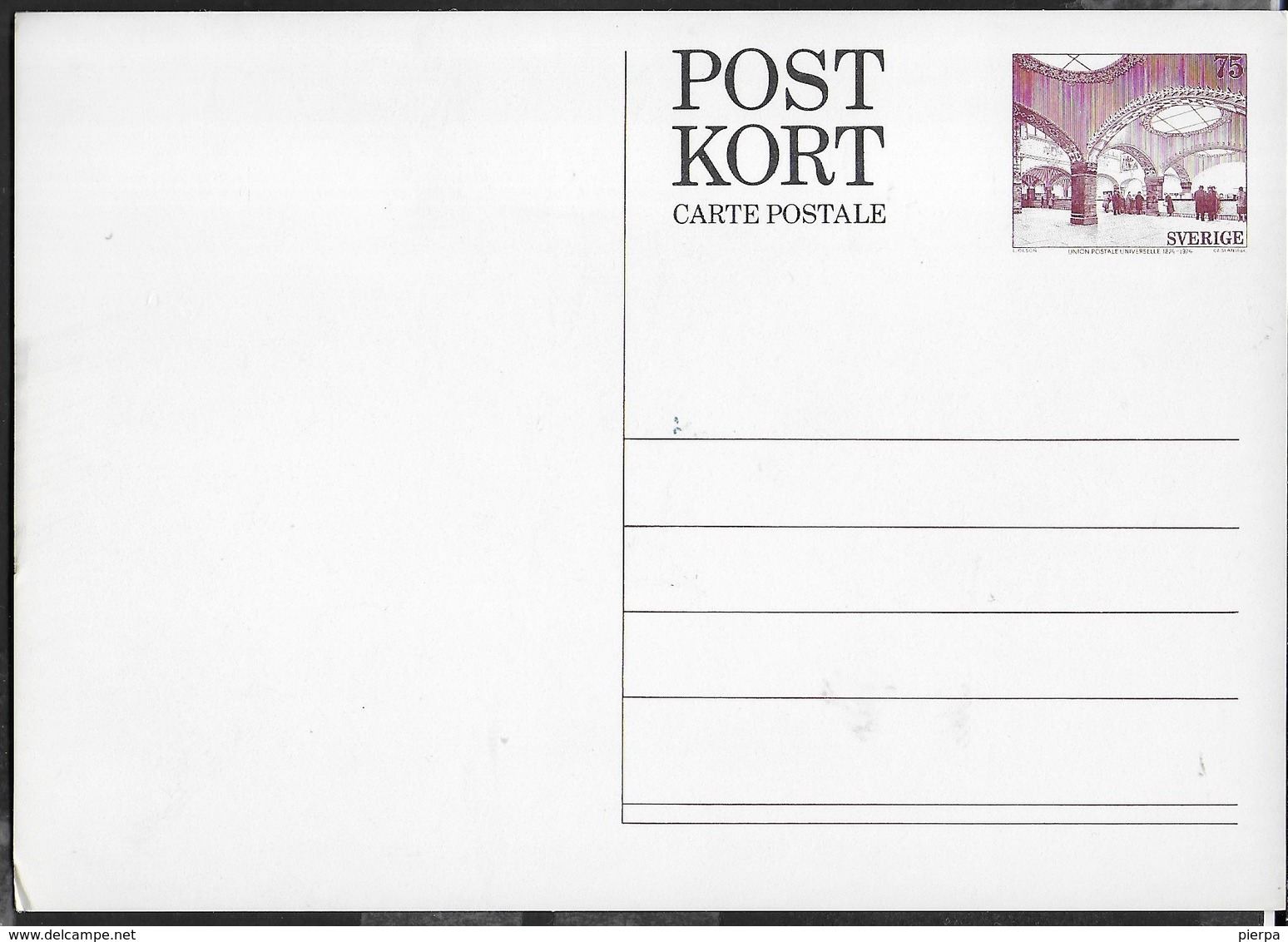 SVEZIA - CARTOLINA POSTALE - 100° UPU - CARL WILHELMSON - (MICHEL P97) - Interi Postali