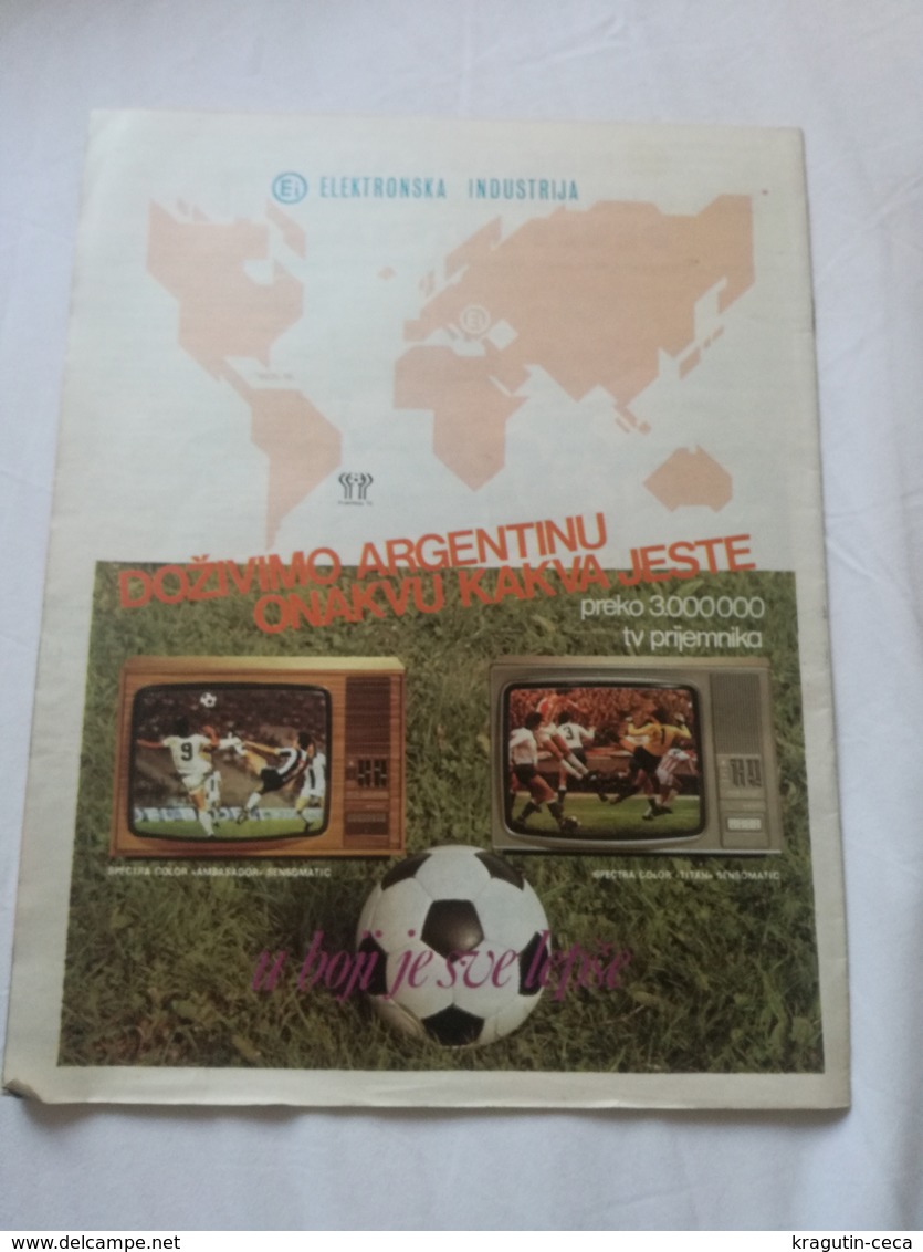 1978 TEMPO YUGOSLAVIA SERBIA SPORT FOOTBALL MAGAZINE NEWSPAPERS Argentina world cup PARTIZAN BOXING CUBA CHAMPIONSHIPS