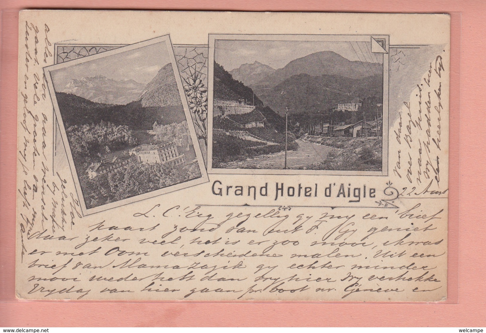 OUDE POSTKAART ZWITSERLAND  -  SCHWEIZ -    1899 - AIGLE - GRAND HOTEL - Aigle