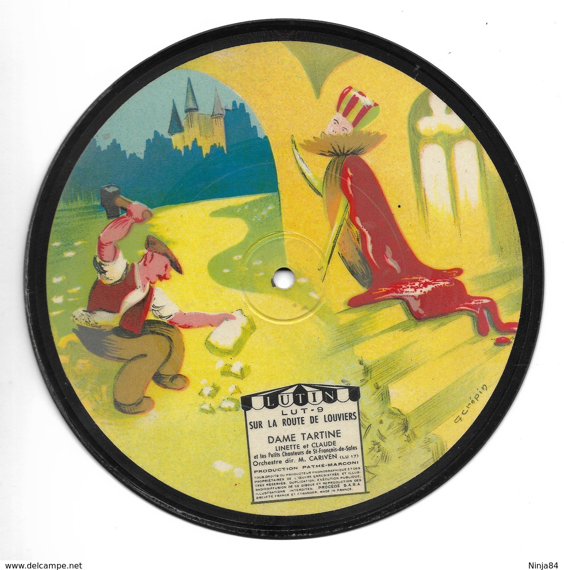 78 T 78 RPM (7")   Linette Et Claude  "  Sur La Route De Louviers  " - 78 T - Disques Pour Gramophone