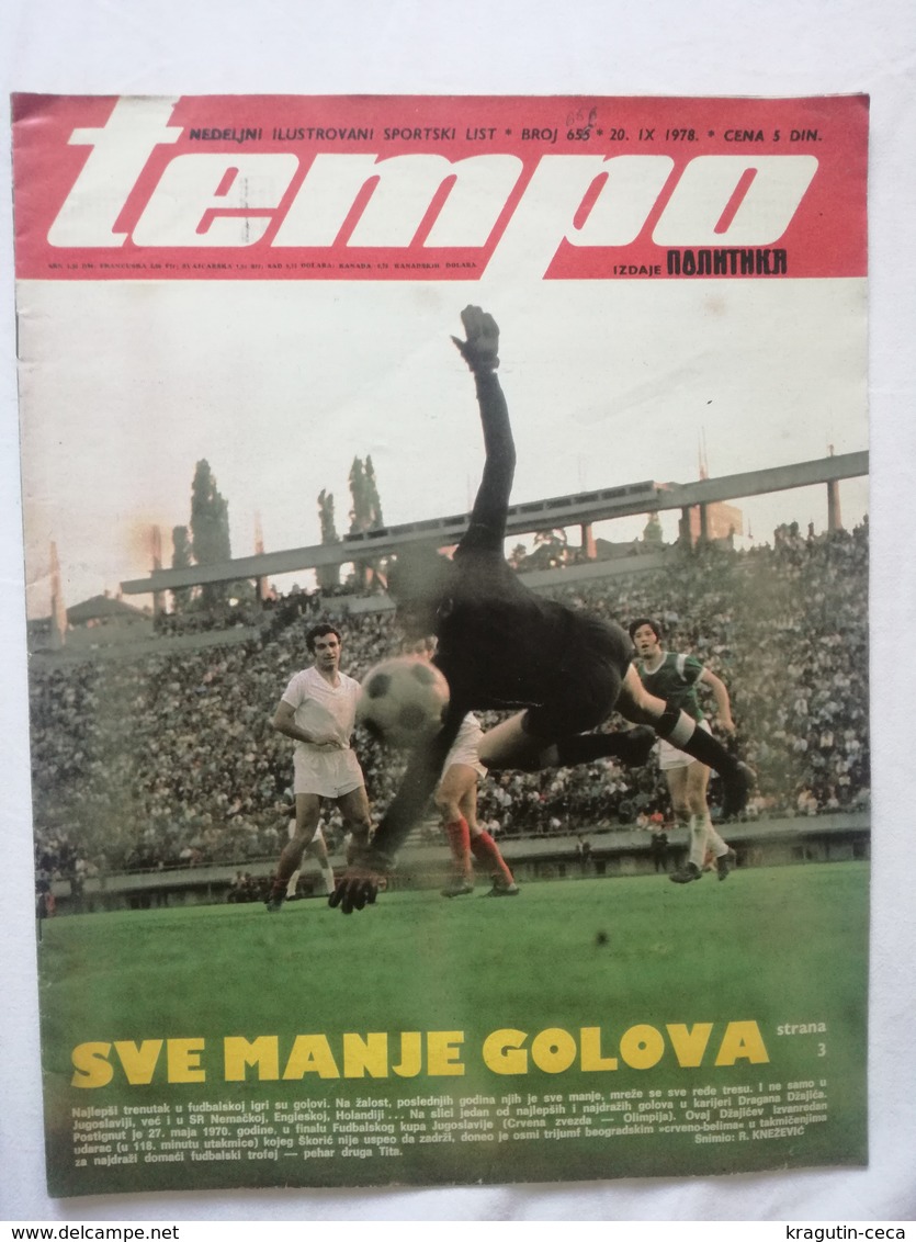 1978 TEMPO YUGOSLAVIA SERBIA SPORT FOOTBALL MAGAZINE NEWSPAPERS JOCKEY HORSE SHOW RED STAR PARTIZAN DINAMO DRESDEN RIOTS - Autres & Non Classés