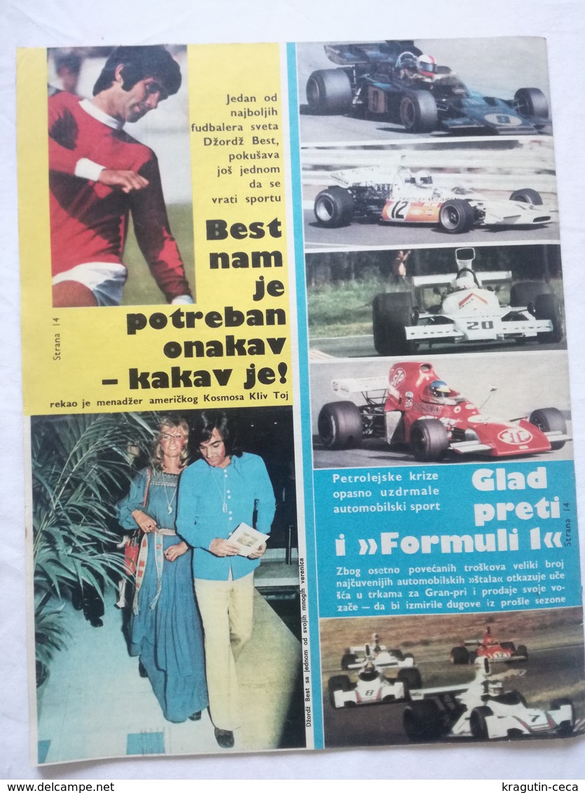 1978 TEMPO YUGOSLAVIA SERBIA SPORT FOOTBALL MAGAZINE NEWSPAPERS Formula 1 Grand Prix REAL MADRID  RED STAR WATER POLO - Sports