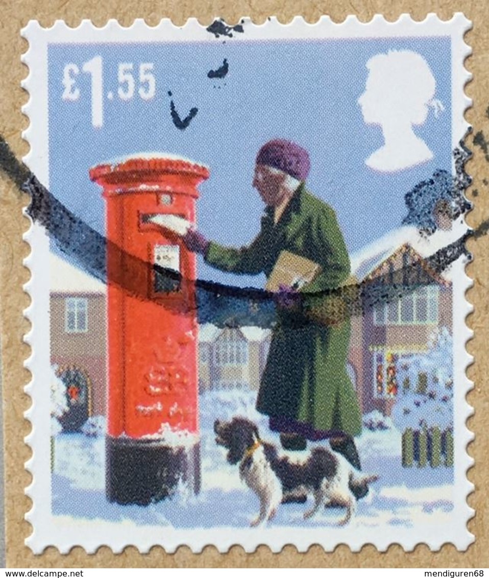 GROSSBRITANNIEN GRANDE BRETAGNE GB 2018 CHRISTMAS: ELDERLY WOMAN DOG POSTBOX £1.55  SG 4160 - Used Stamps