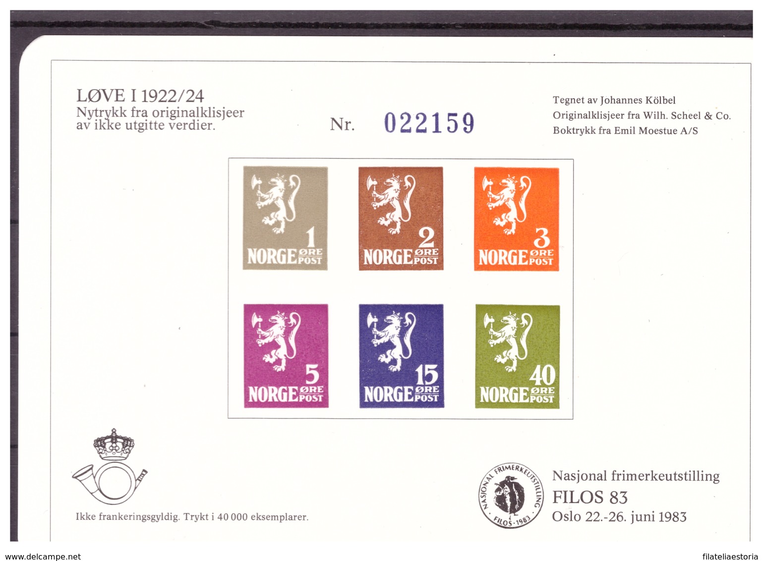 Norvège 1983 - MNH ** - Erinnophilie (nor175) - Plaatfouten En Curiosa