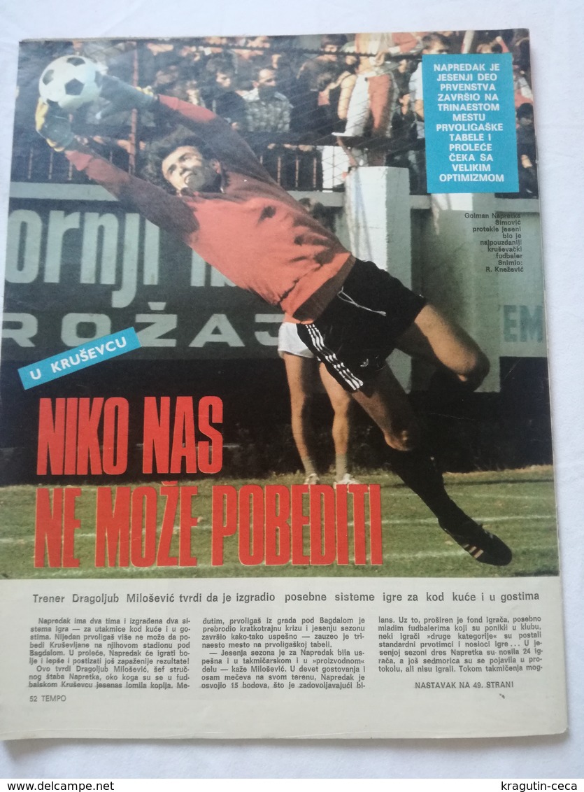 1979 TEMPO YUGOSLAVIA SERBIA SPORT FOOTBALL MAGAZINE NEWSPAPERS DZAJIC RED STAR Joe Frazier AIBA BOX BOXING ARMY OLYMPIC - Sport