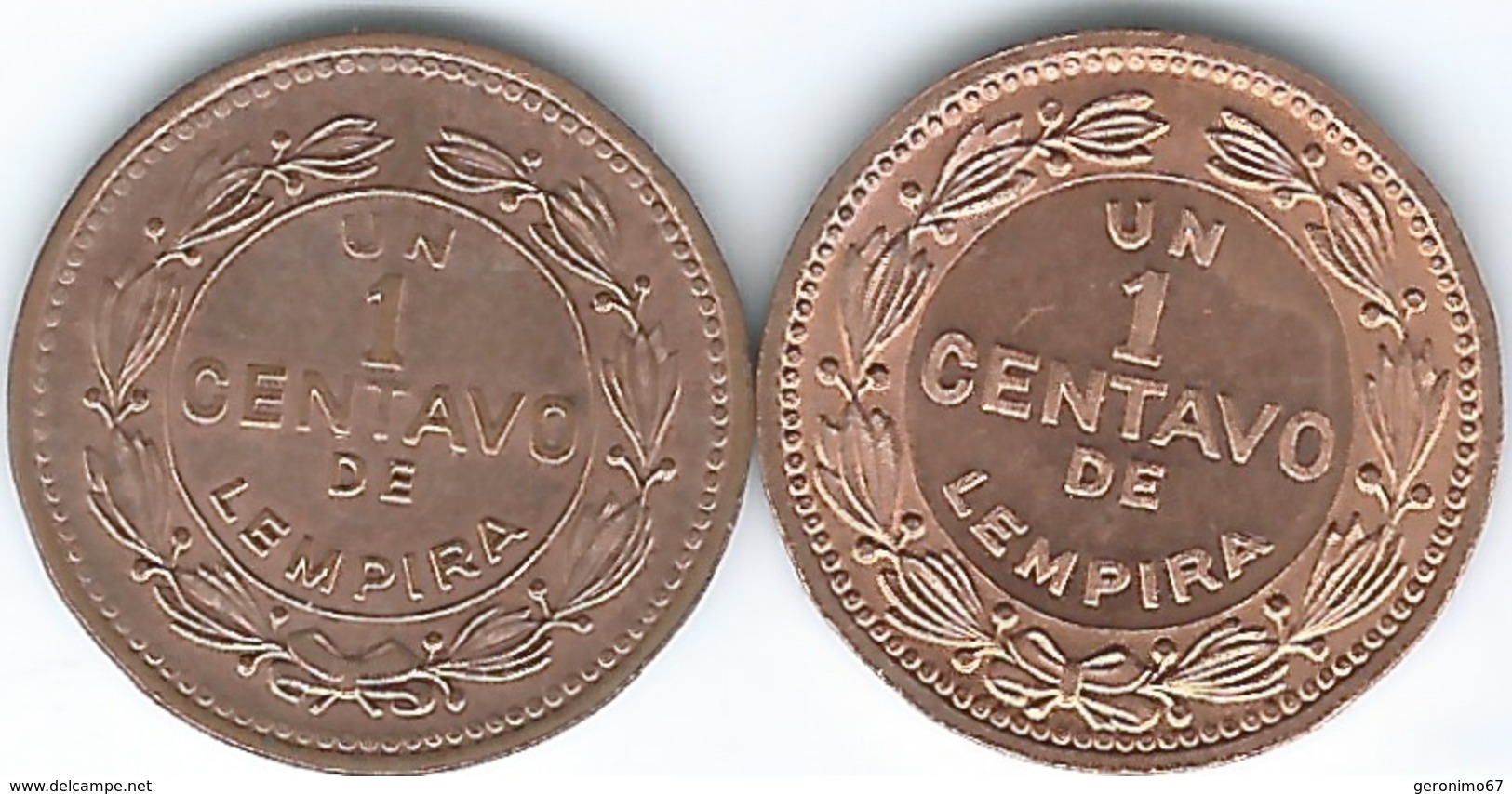 Honduras - 1 Centavo - 1988 (KM77b) 1992 (KM77a) - Honduras