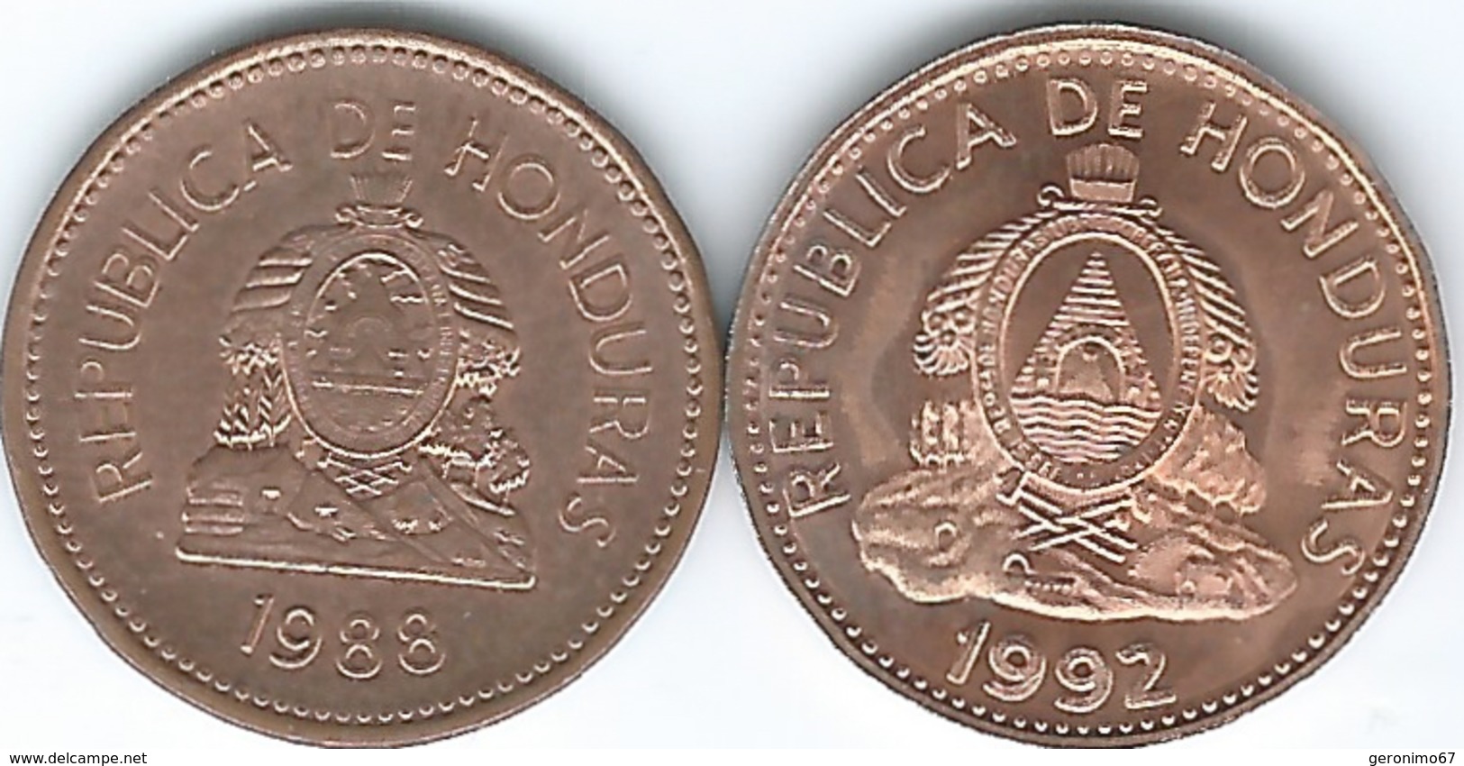 Honduras - 1 Centavo - 1988 (KM77b) 1992 (KM77a) - Honduras