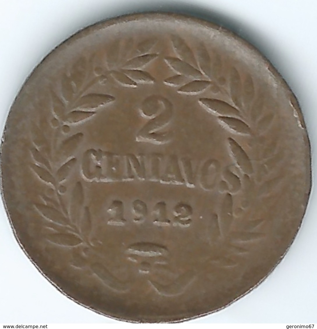 Honduras - 2 Centavos - 1912 - KM69 (Reverse On A Recut 1 Centavo KM46) - Honduras