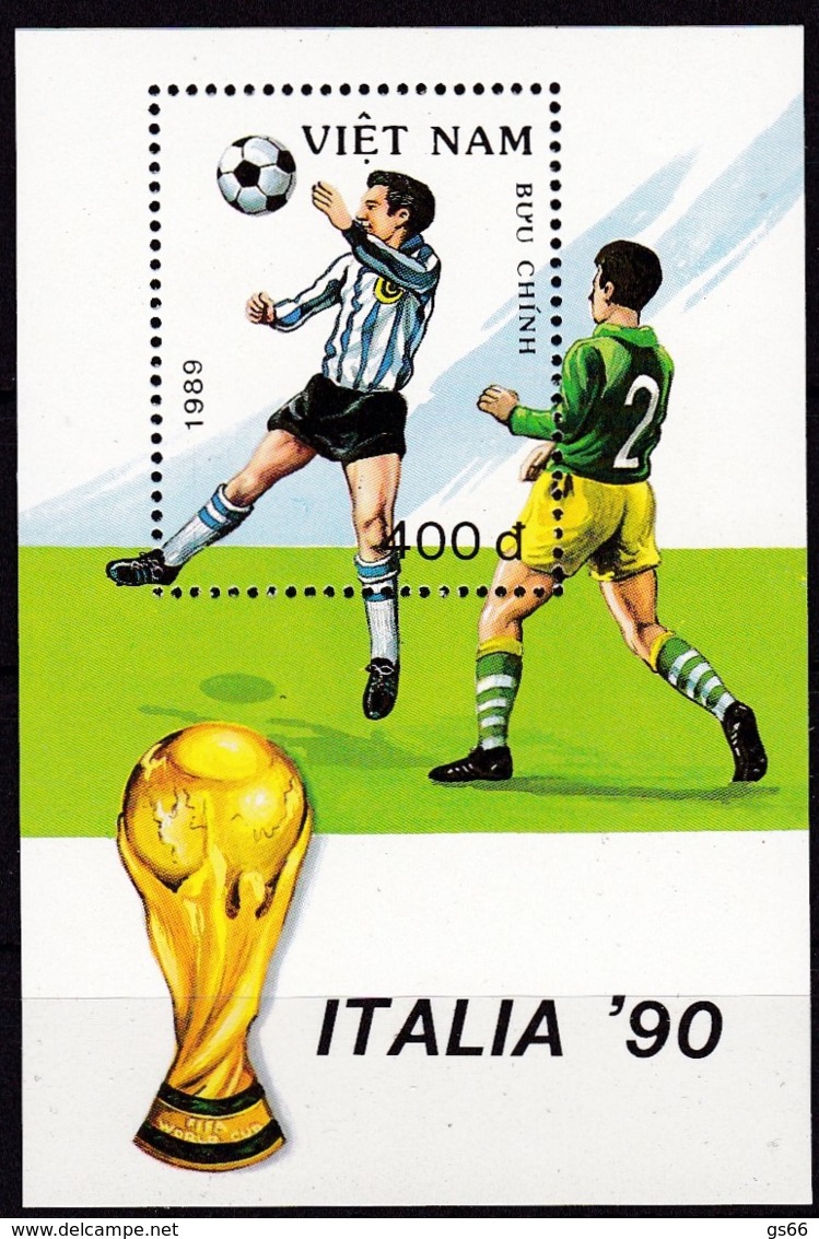 Vietnam,1989, 2087 Block 72, Fußball-Weltmeisterschaft 1990, Italien.  MNH ** - Vietnam