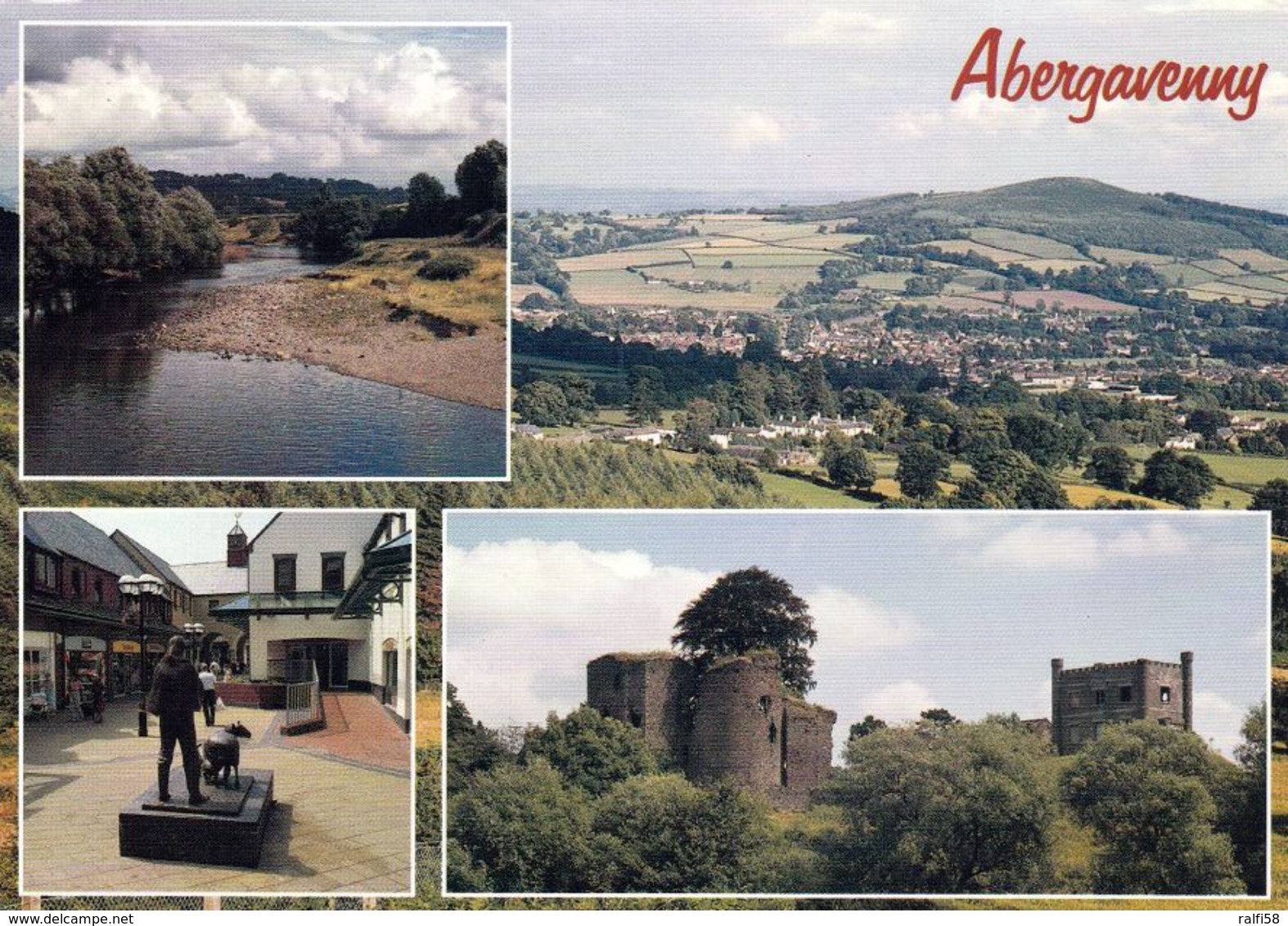 1 AK Wales * Ansichten Von Abergavenny U.a. Castle Und Eine Luftbildaufnahme - Monmouthshire * - Monmouthshire