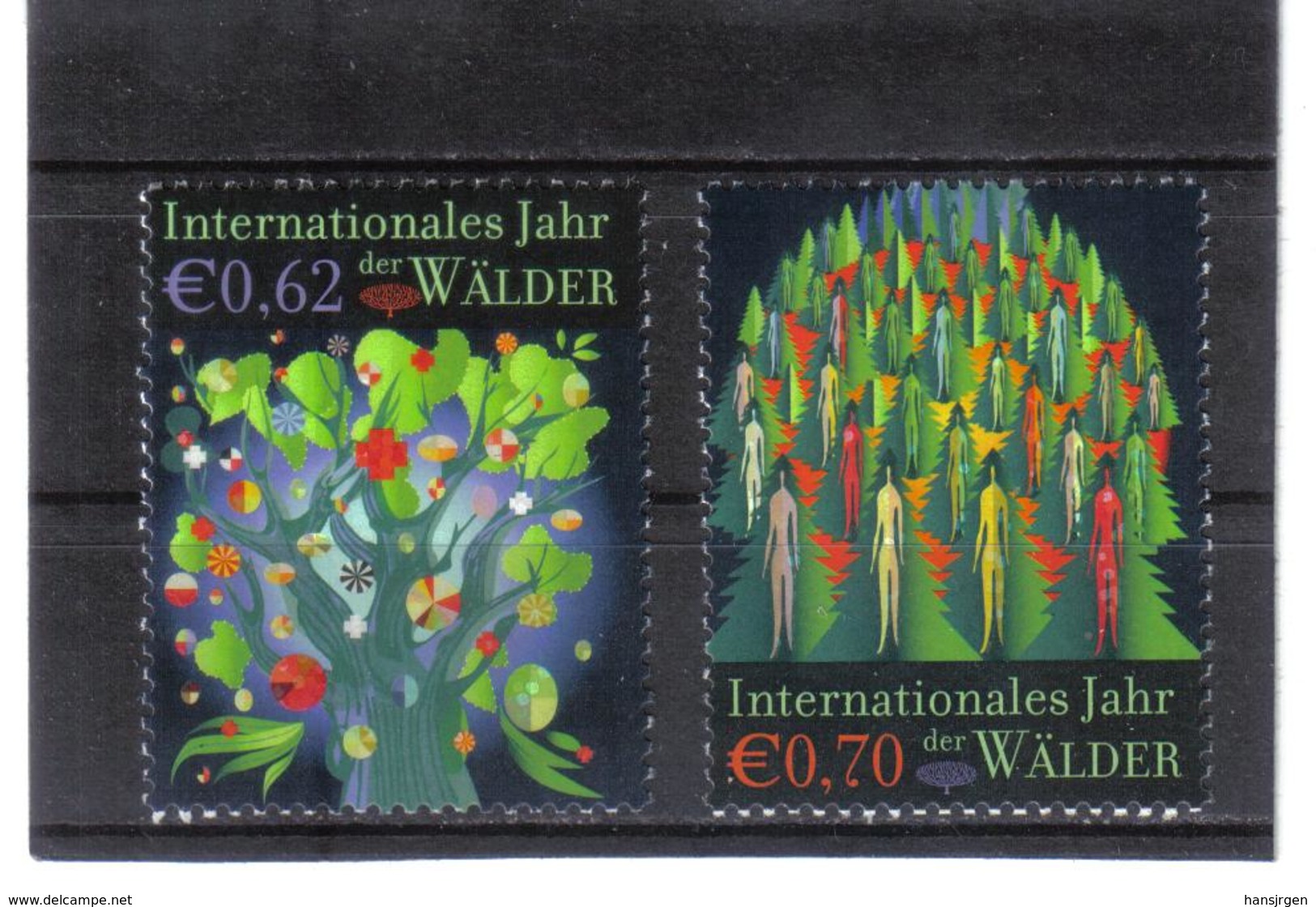 GEO619 UNO WIEN 2011  MICHL  736/37 JAHR Der WÄLDER ** Postfrisch - Unused Stamps