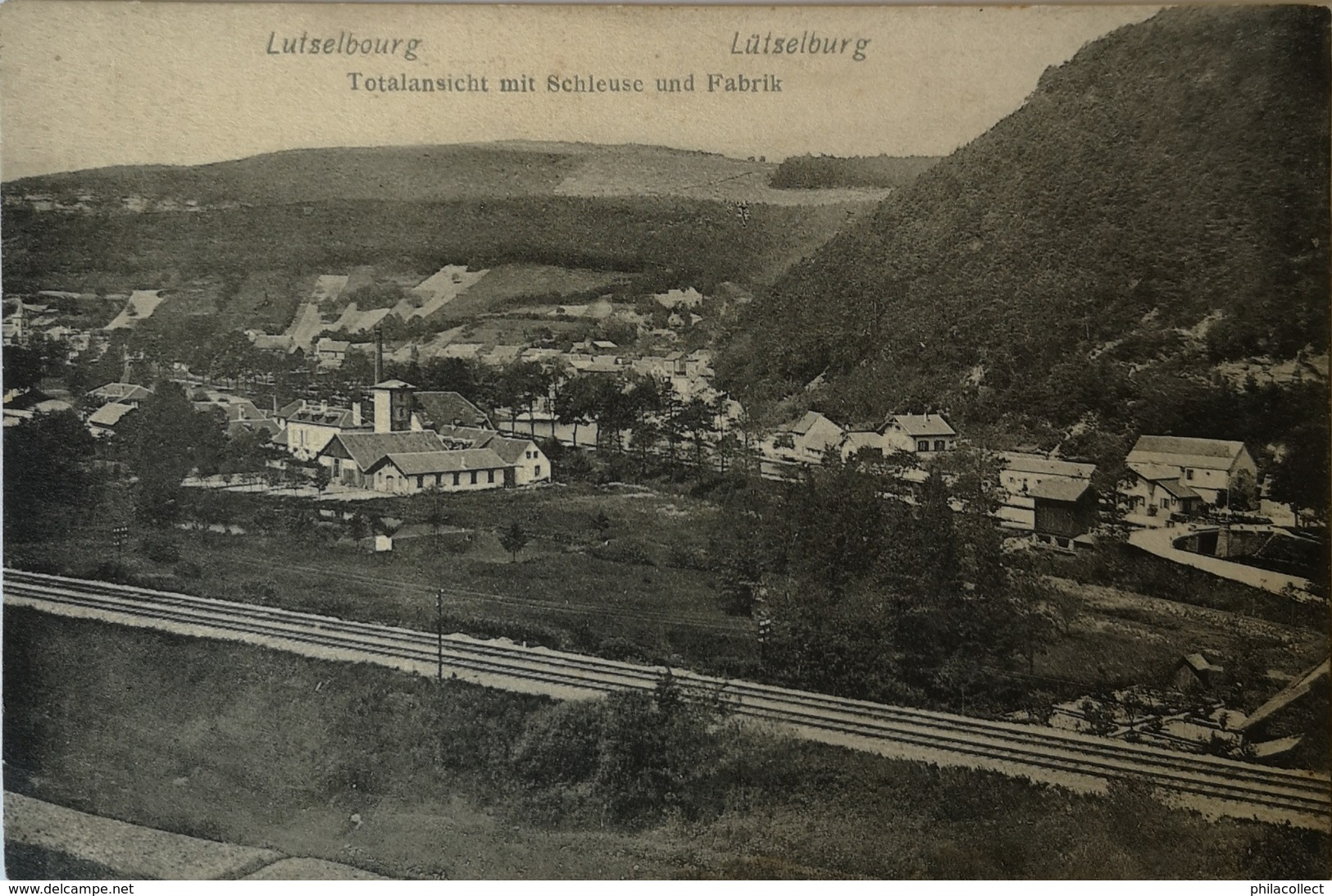 Lutselbourg - Lutselbourg Lutselbourg (57) Total Ansicht Mit Schleuse Und Fabrik 19?? - Autres & Non Classés