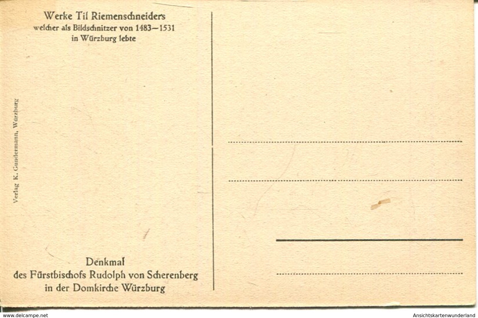 006153  Denkmal Des Fürstbischofs Von Scherenberg In Der Domkirche Würzburg - Würzburg