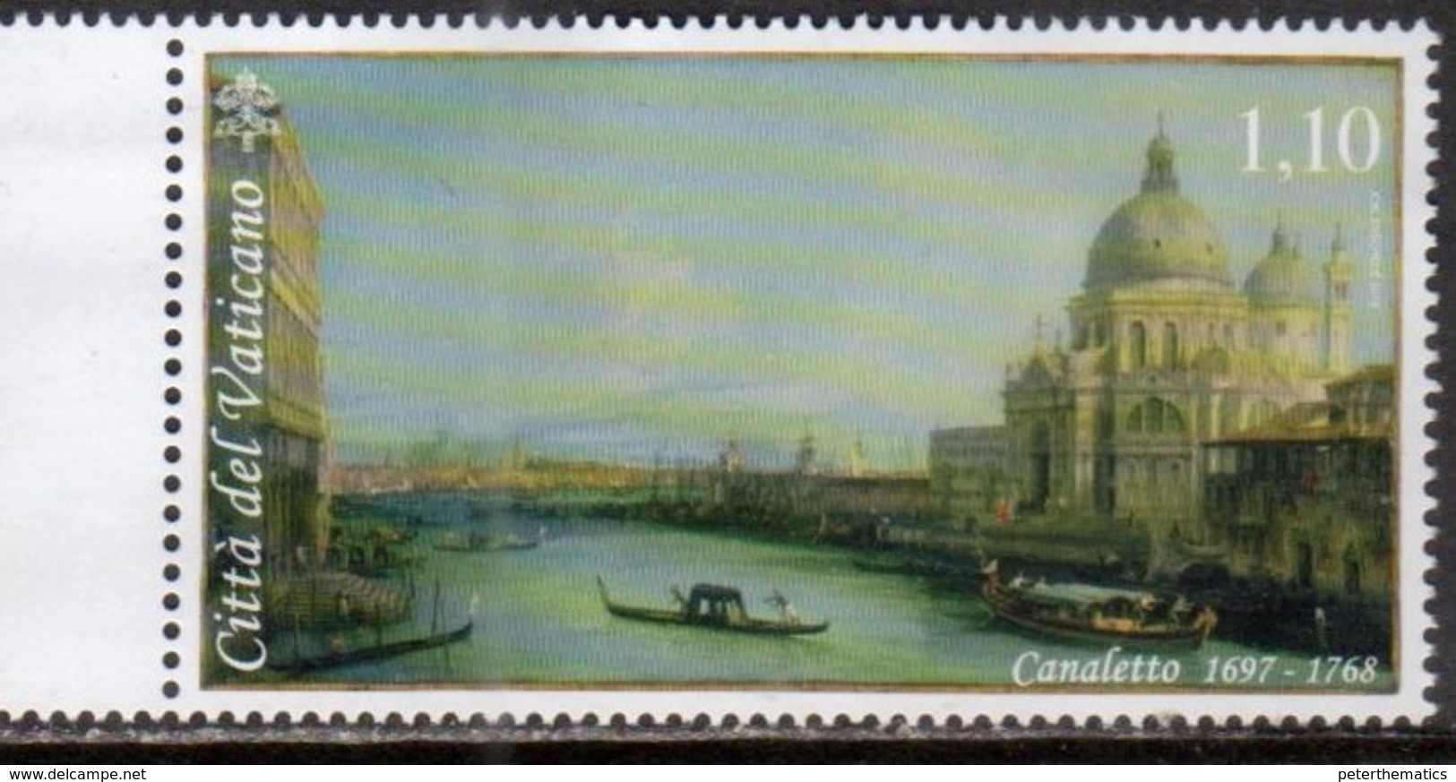VATICAN, 2018, MNH,  ART, GREAT VENETIAN PAINTERS, CANALETTO, BOATS, SHIPS,  VENICE, 1v - Other & Unclassified