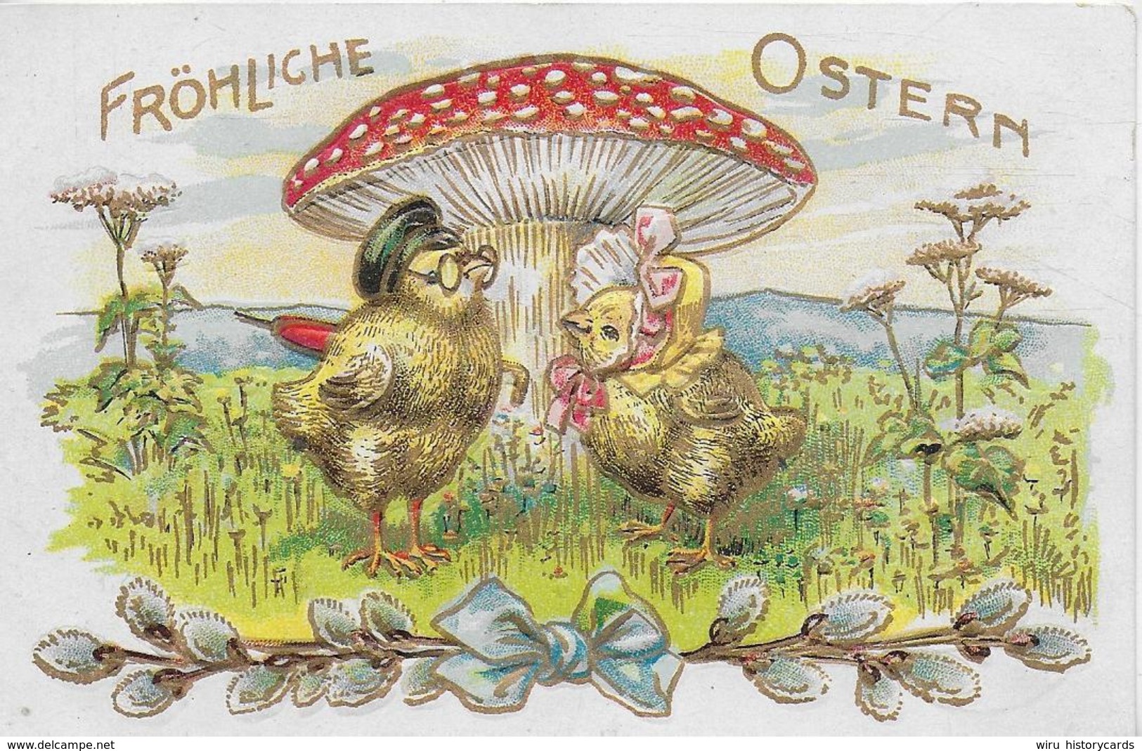 AK 0163  Fröhliche Ostern - Prägekarte Um 1907 - Pasen