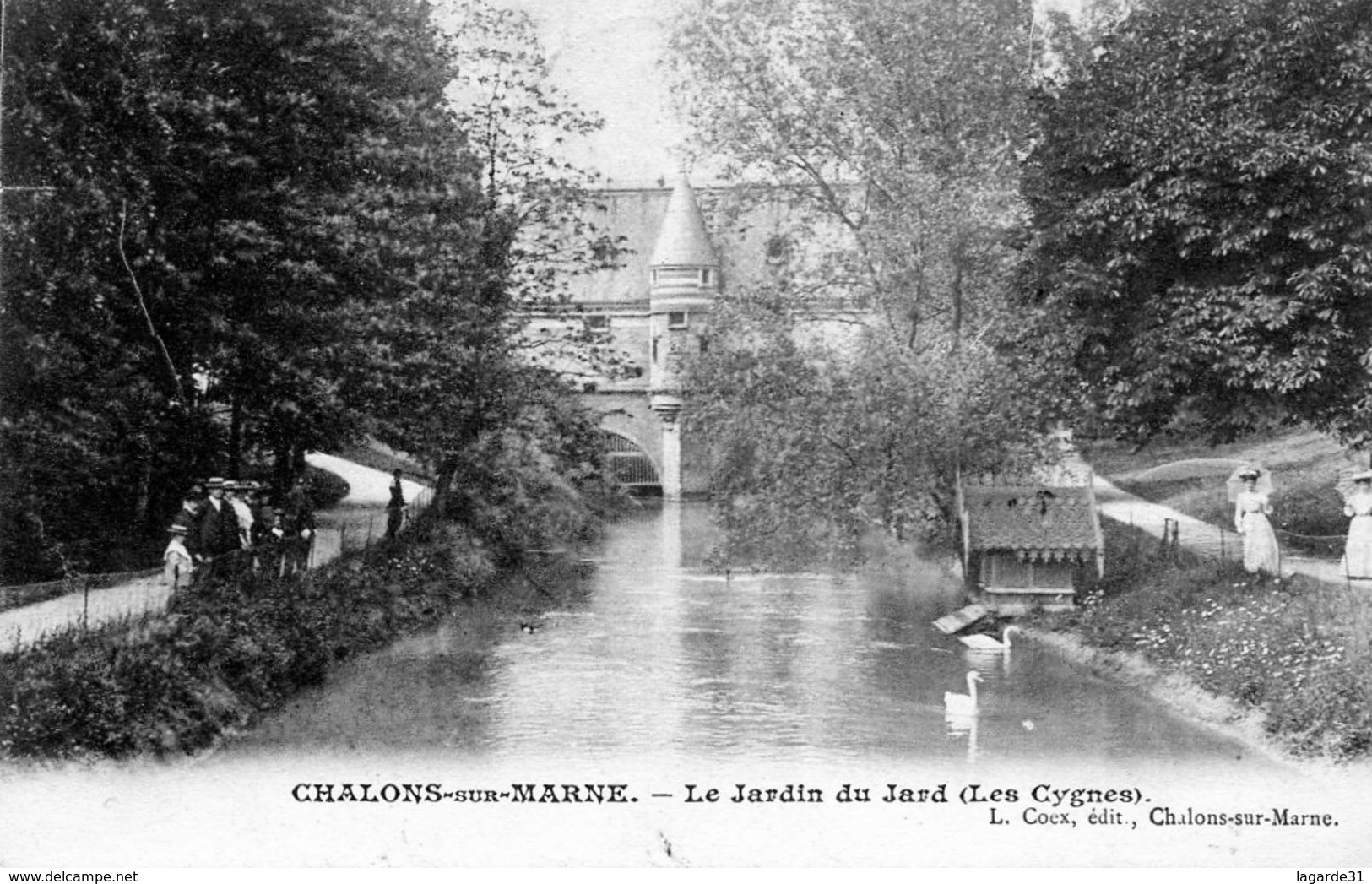 51 Chalons Sur Marne Le Jardin Du Jard - Les Cygnes - Jolie Paire Timbres Blanc 111 Cachet LAGNY - Châlons-sur-Marne