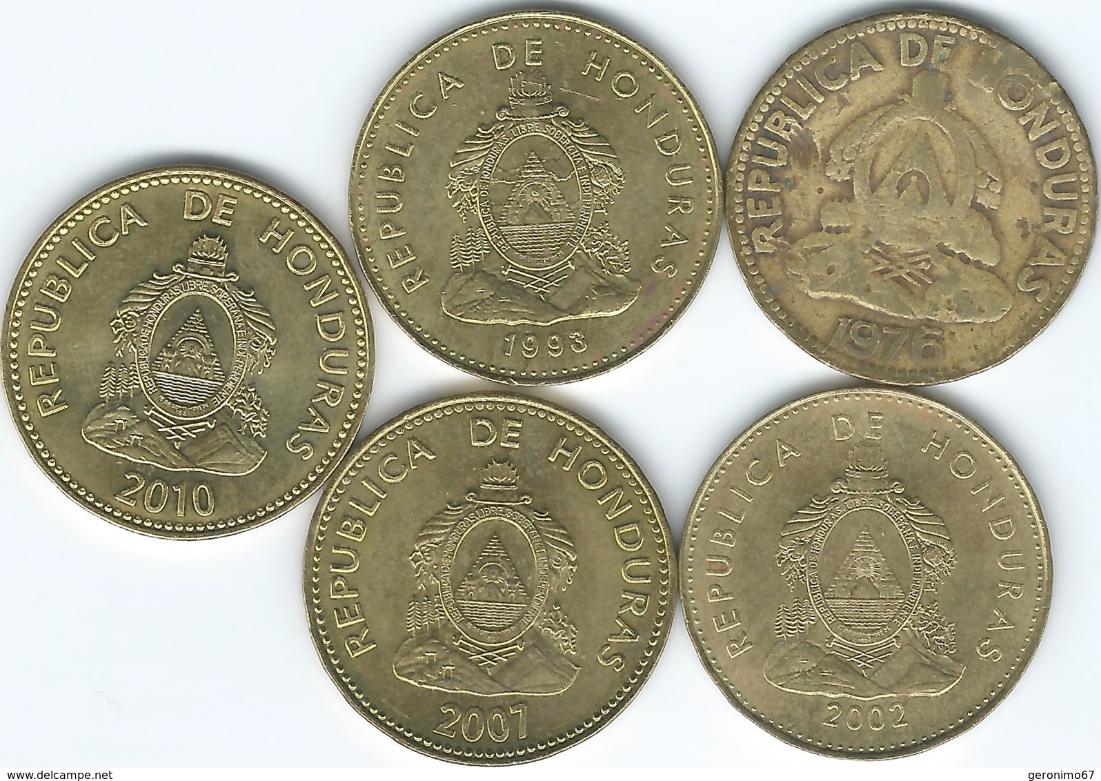 Honduras - 10 Centavos 1976 (KM76.1a) 1993 (KM76.2a) 2002 (KM76.3) 2007 (KM76.4) 2010 (magnetic) - Honduras