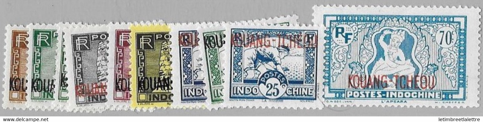 ⭐ Kouang Tchéou - YT N° 125 à 134 ** Sans Les N° 126 A / 130 Et 131 - Neuf Sans Charnière - 1941 / 1942 ⭐ - Unused Stamps