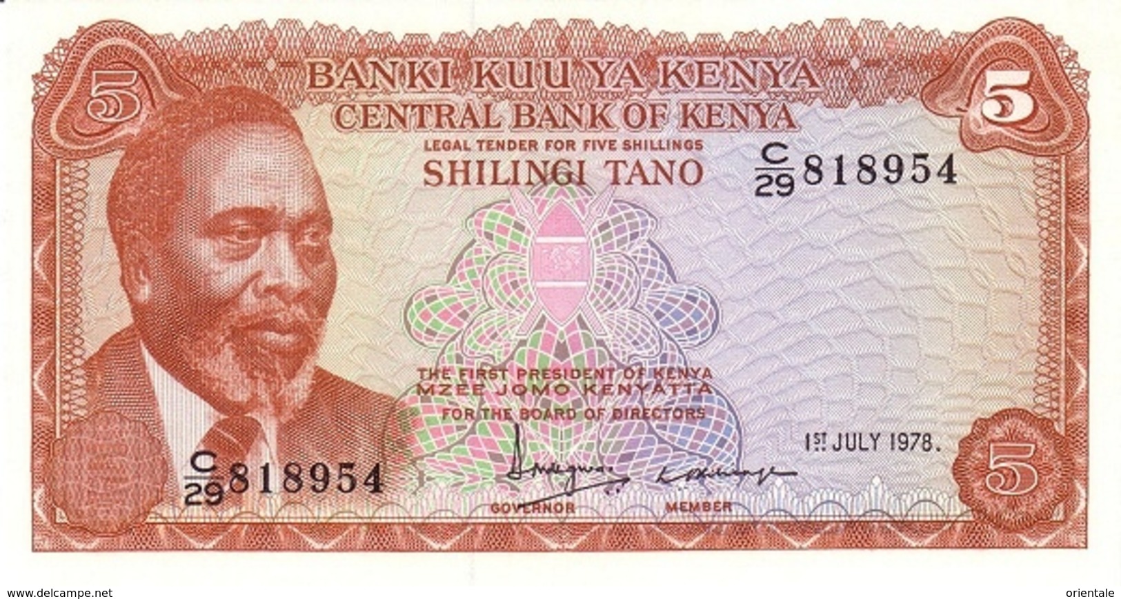 KENYA P. 15 5 S 1978 UNC - Kenya