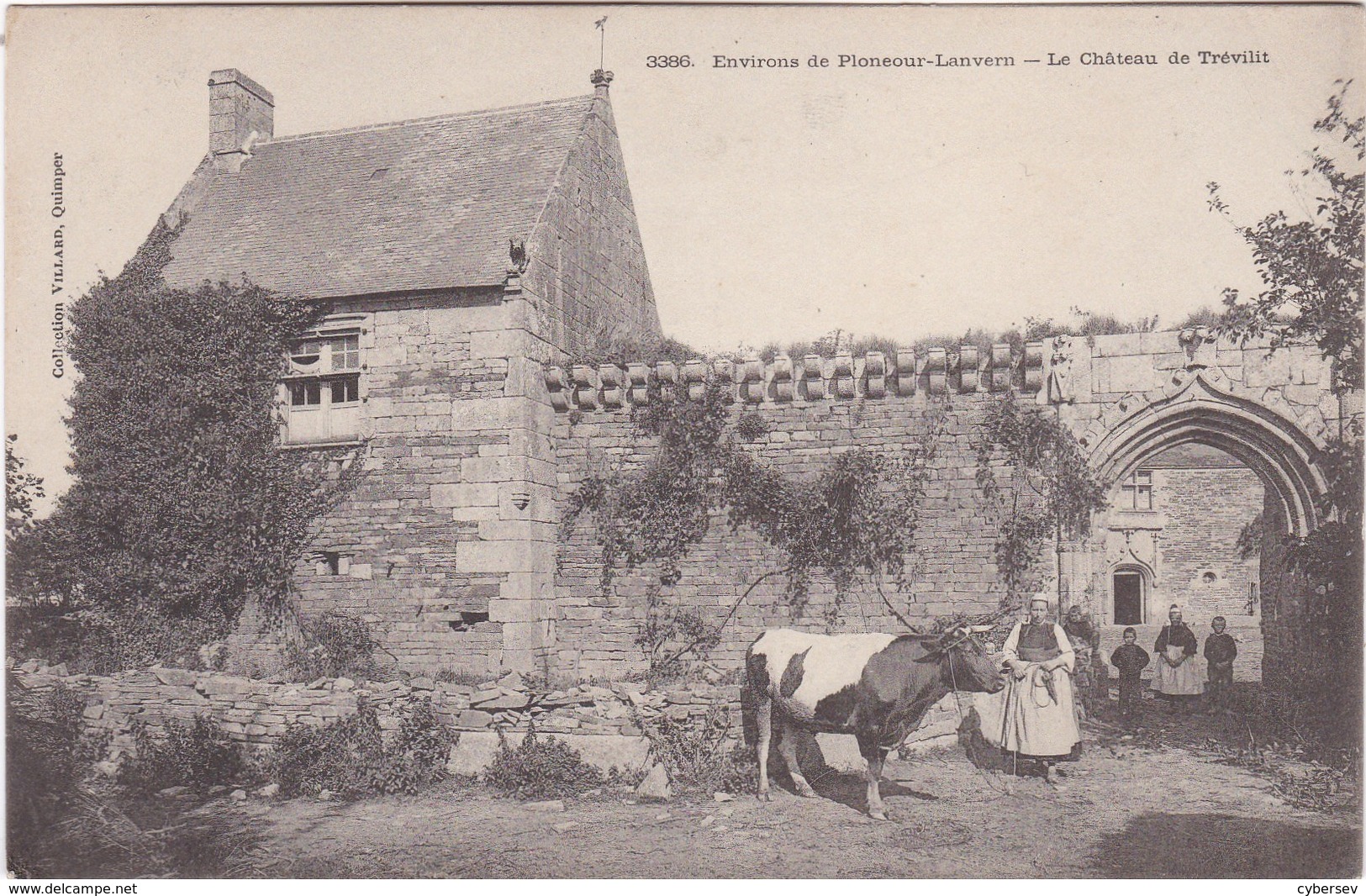 PLONEOUR-LANVERN - Le Château De Trévilit - Fermière Et Sa Vache - Animé - RARE - Autres & Non Classés