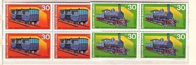 1991  125 Years  Bulg.St.Railway - Locomotive  2v.-  Block Of Four - MNH  BULGARIA / Bulgarie - Otros & Sin Clasificación