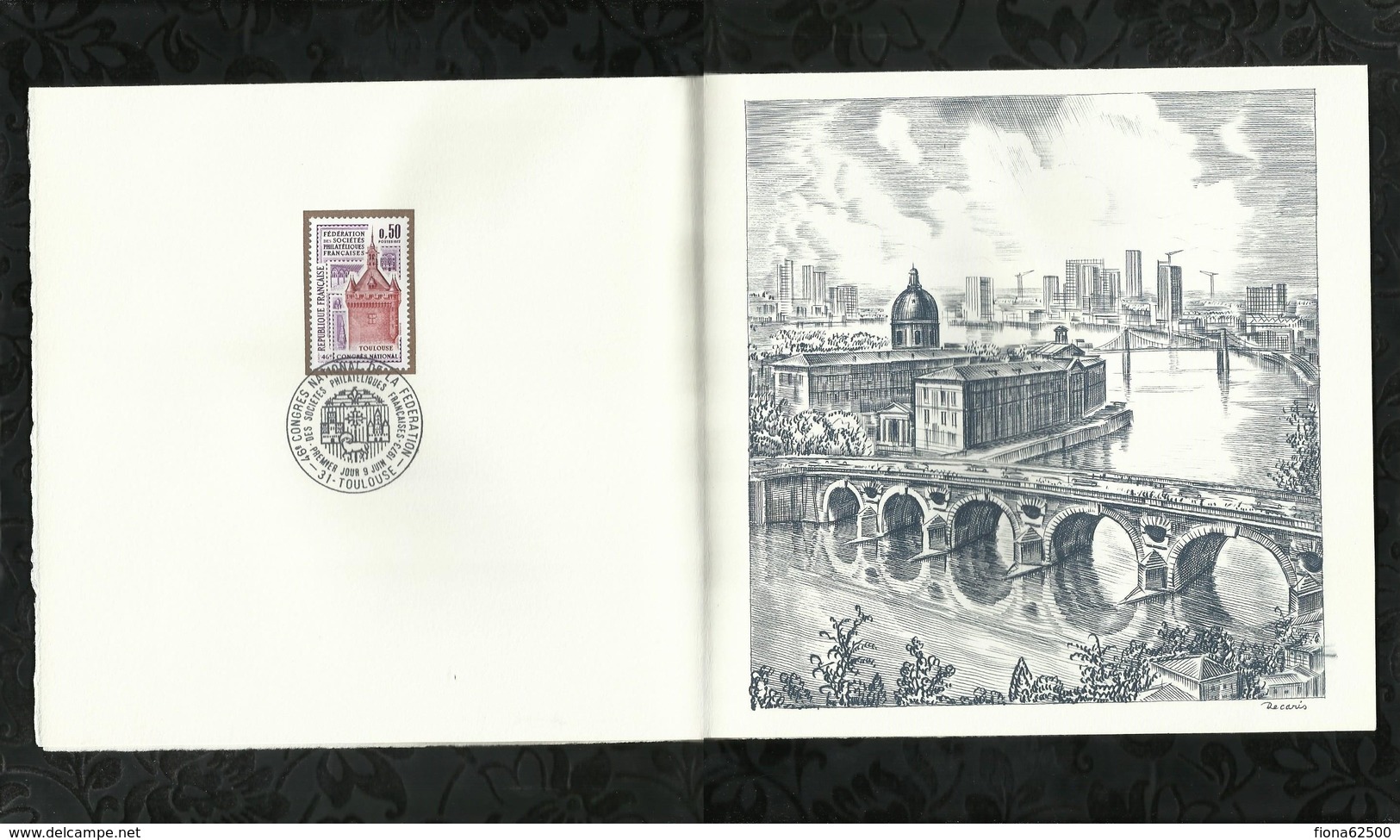 PREMIER JOUR . 46éme CONGRES NATIONAL DE LA FEDERATION DES SOCIETES PHILATELIQUES  . 09 JUIN 1973 . TOULOUSE . - 1970-1979