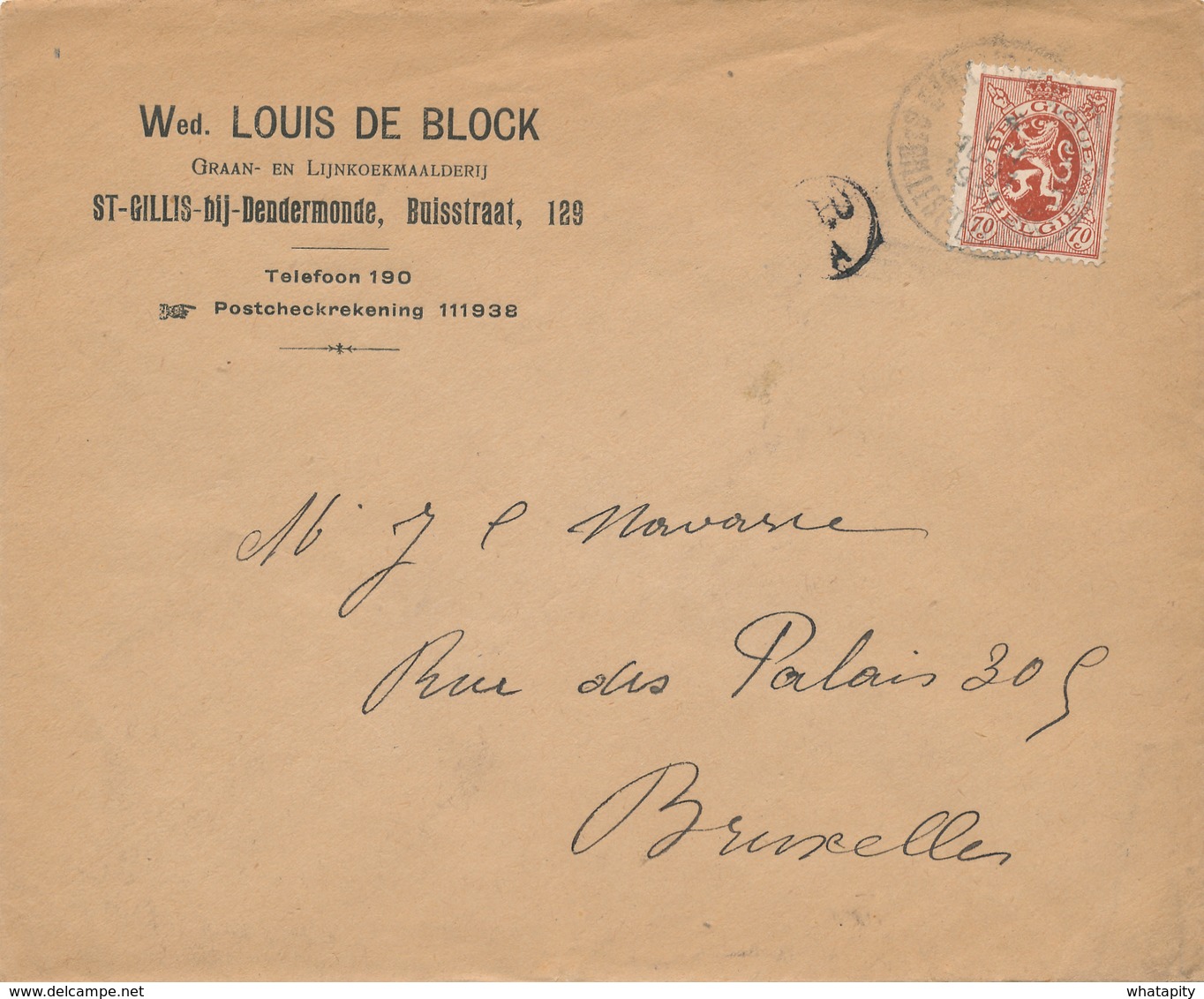 272/28A - Enveloppe TP 287 Lion Héraldique ST GILLIS DENDERMONDE 1931- Entete Wed. De Block , Graan- En Lijnkoekmaalderi - 1929-1937 Heraldischer Löwe