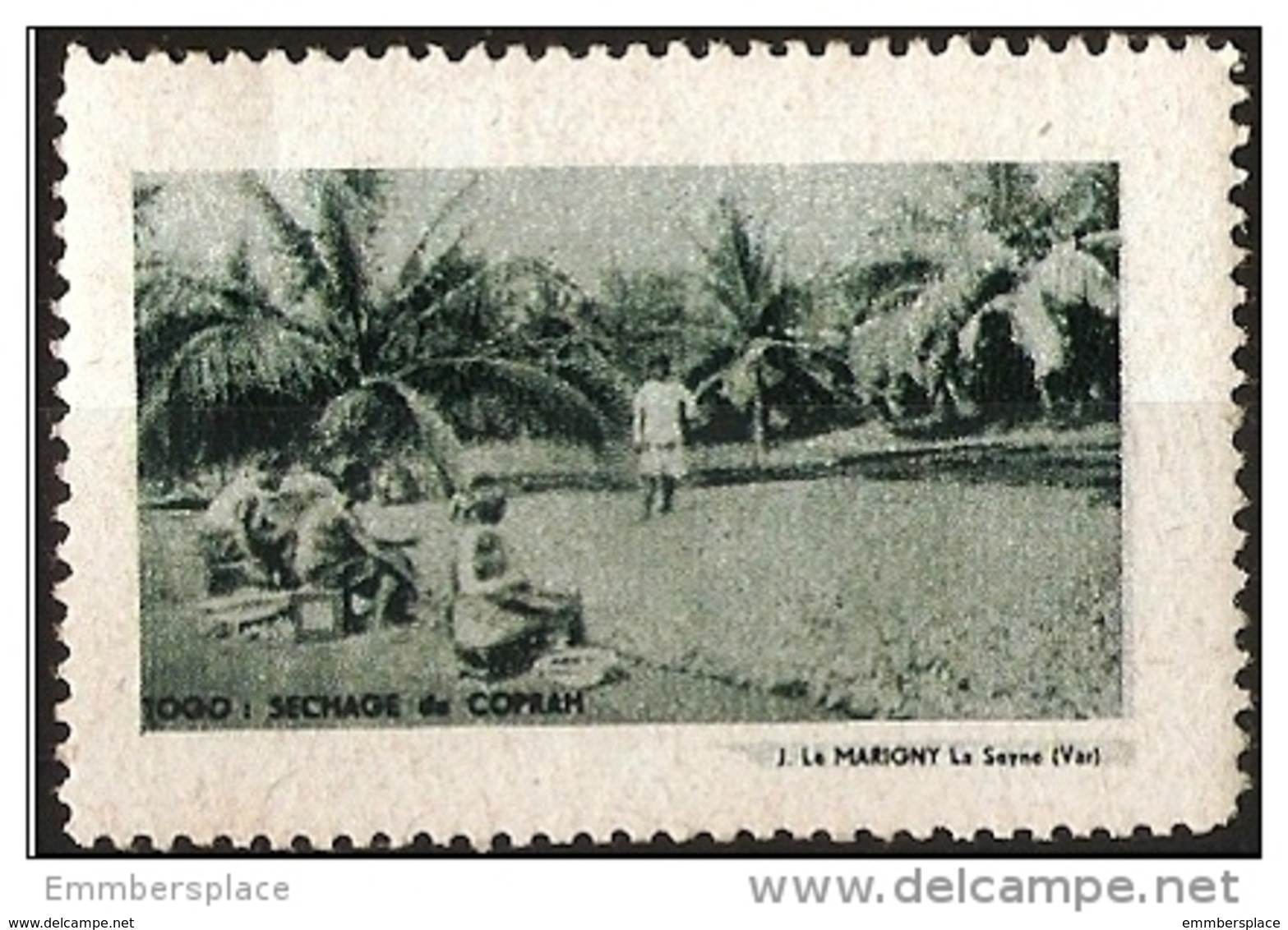 France (Togo) - Copra Drying Colonial Tourist Poster Stamp MNH - Tourism (Labels)