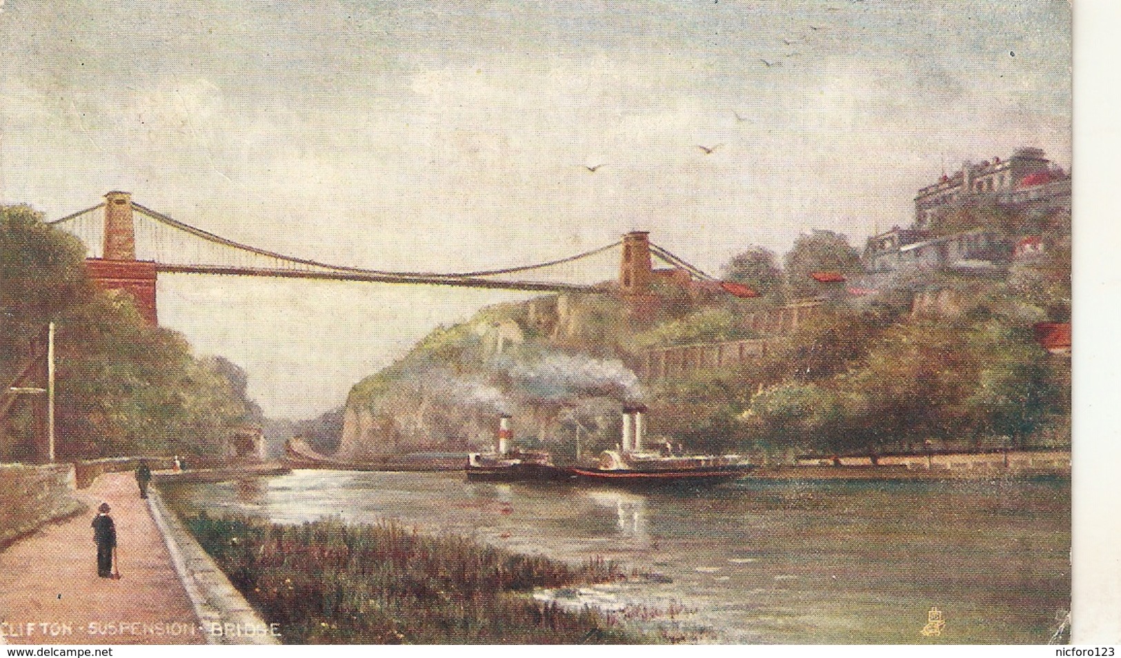 "Suspension Bridge Clifton" Tuck Oilette PC #   1785 - Tuck, Raphael