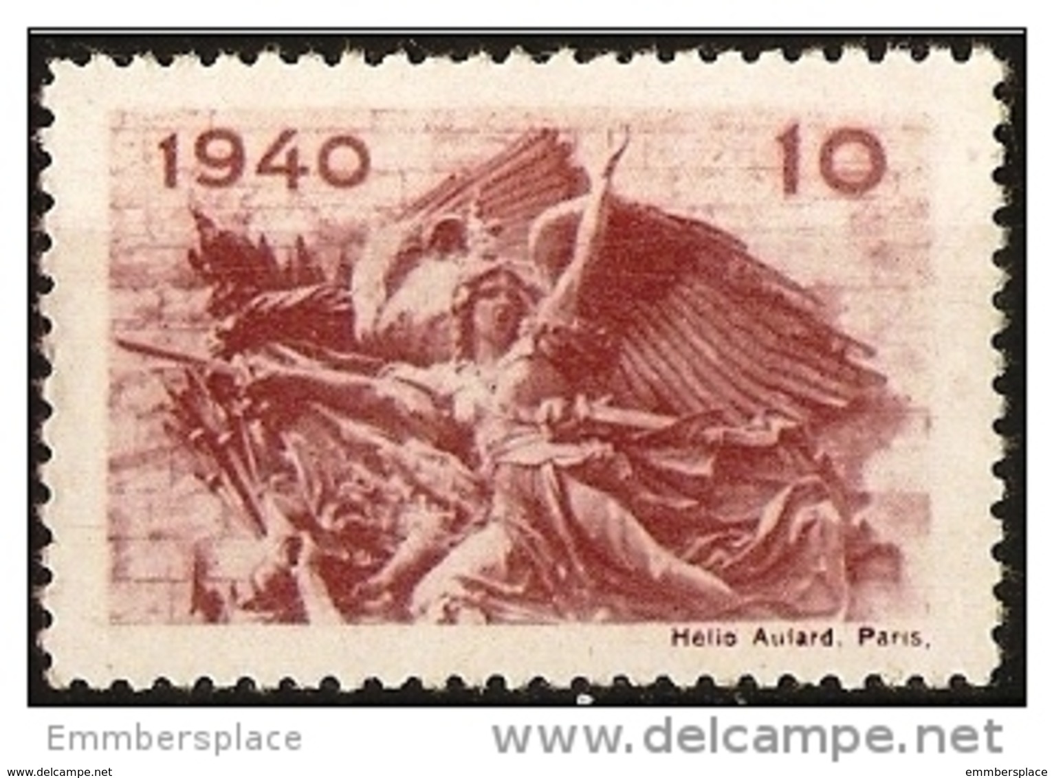 France Vignette - 1940 La Marseillaise Patriotic Poster Stamp - Military Heritage
