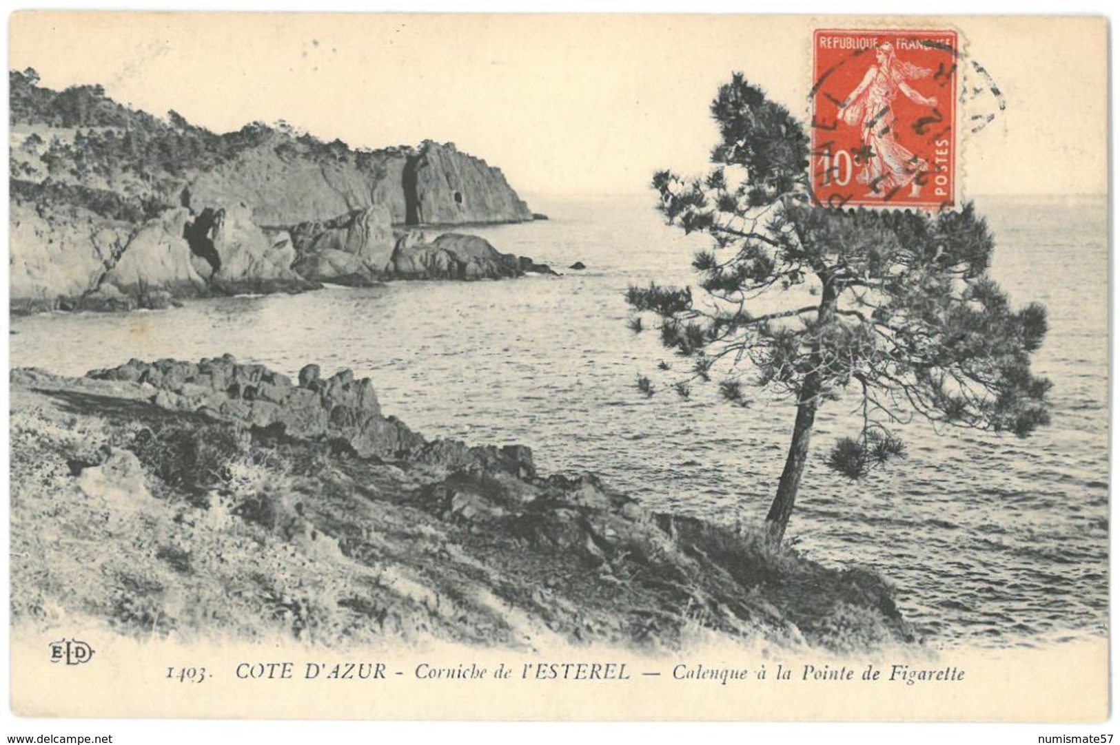 CPA Corniche De L'ESTEREL - Calanque à La Pointe De Figarette - Ed. ELD N°1403 - Autres & Non Classés