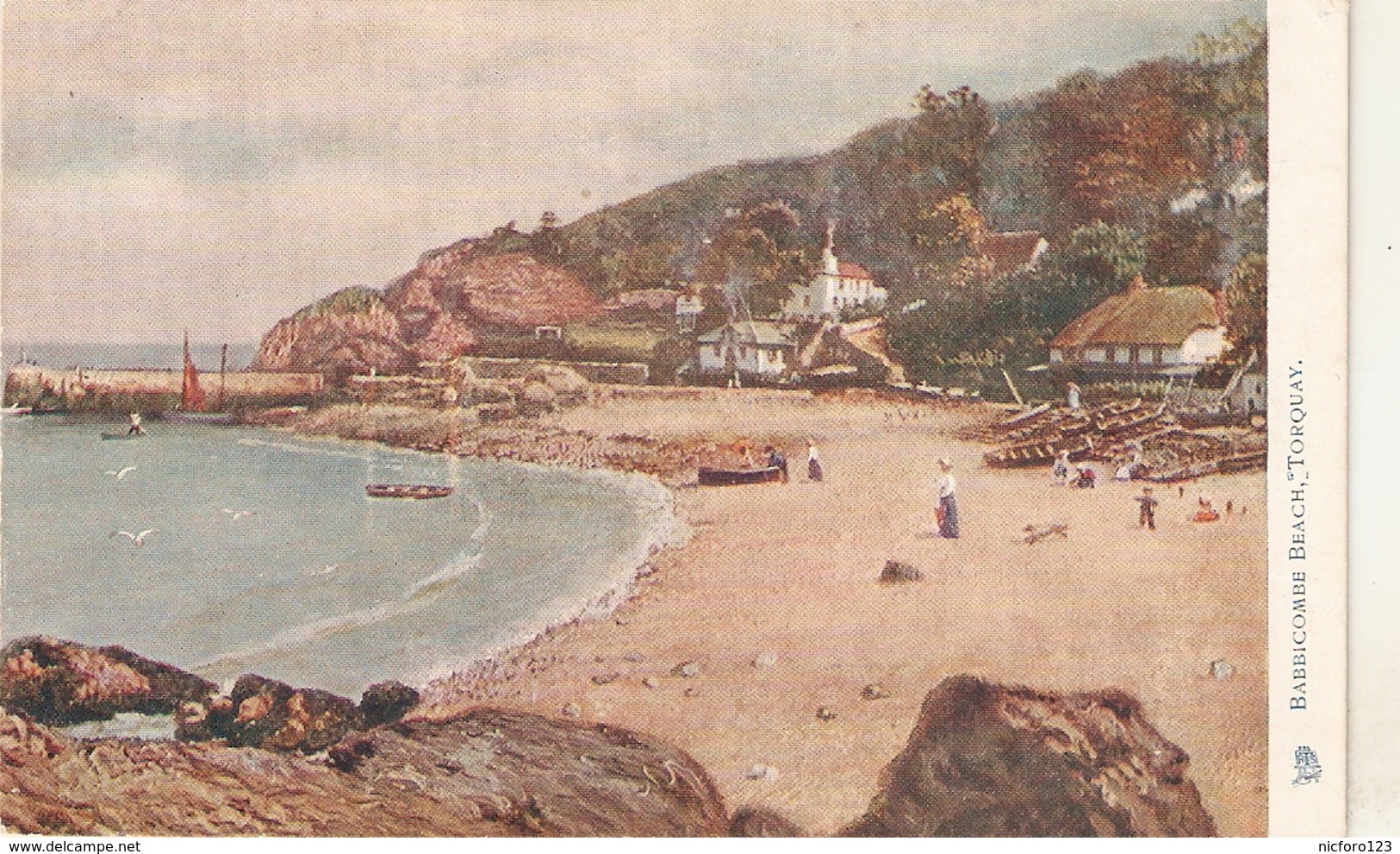 " Babbicombe Beach. Torquay" Tuck Oilette PC #   788 - Tuck, Raphael