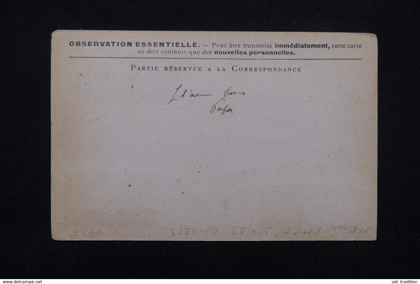 FRANCE / ALLEMAGNE - Affranchissement De Fentsch Sur Type Blanc / Semeuse En 1919 Pour Paris Sur Carte FM - L 23206 - 1877-1920: Période Semi Moderne